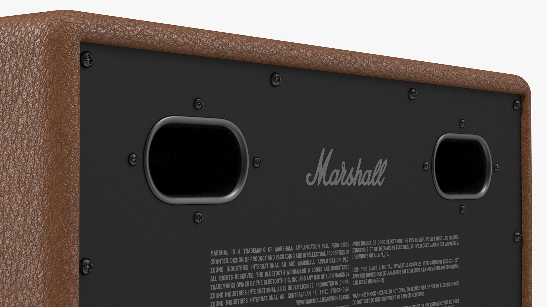 3D Marshall Woburn II Wireless Bluetooth Speaker Brown