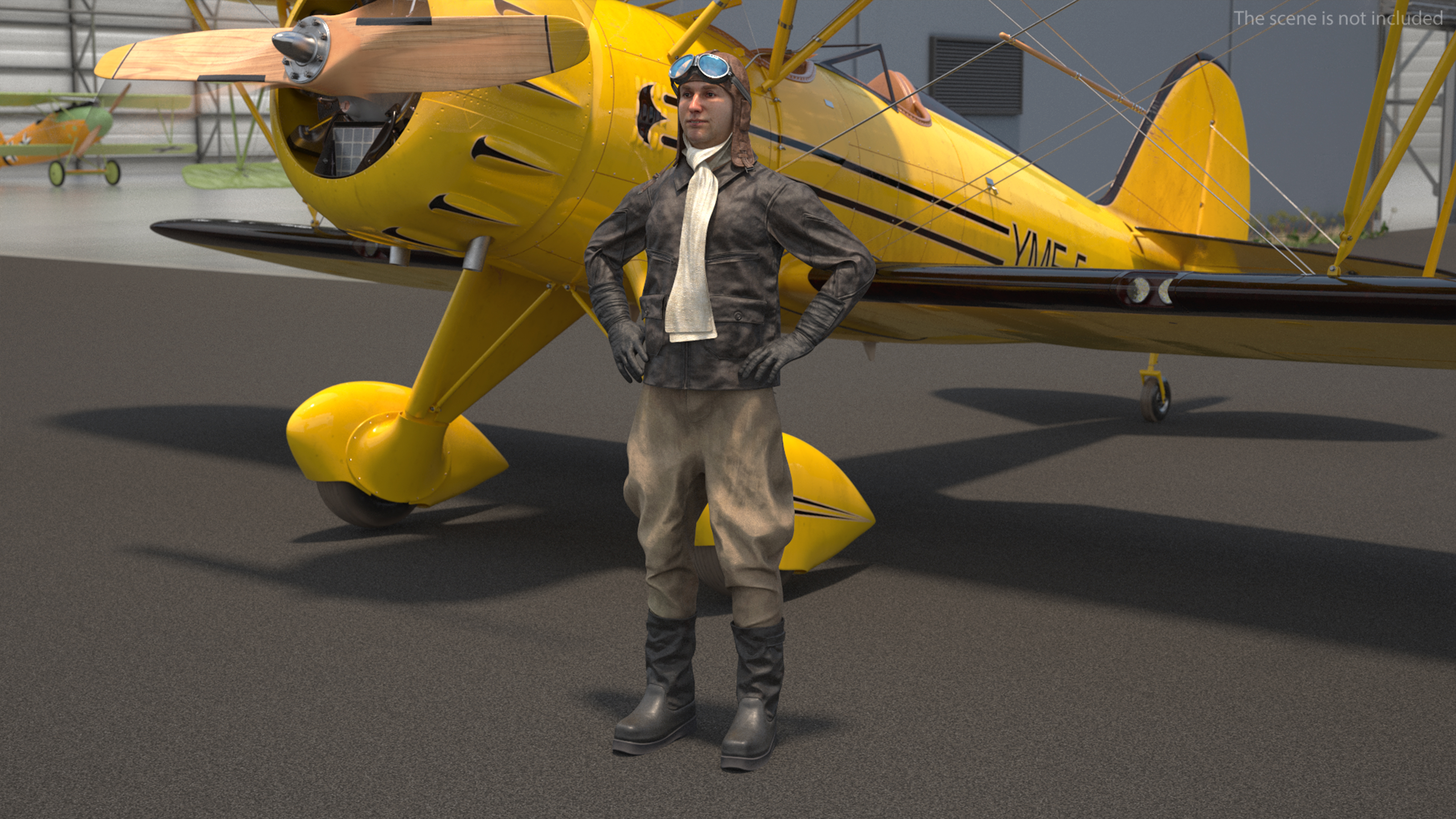 Pilot in Standing Pose 3D
