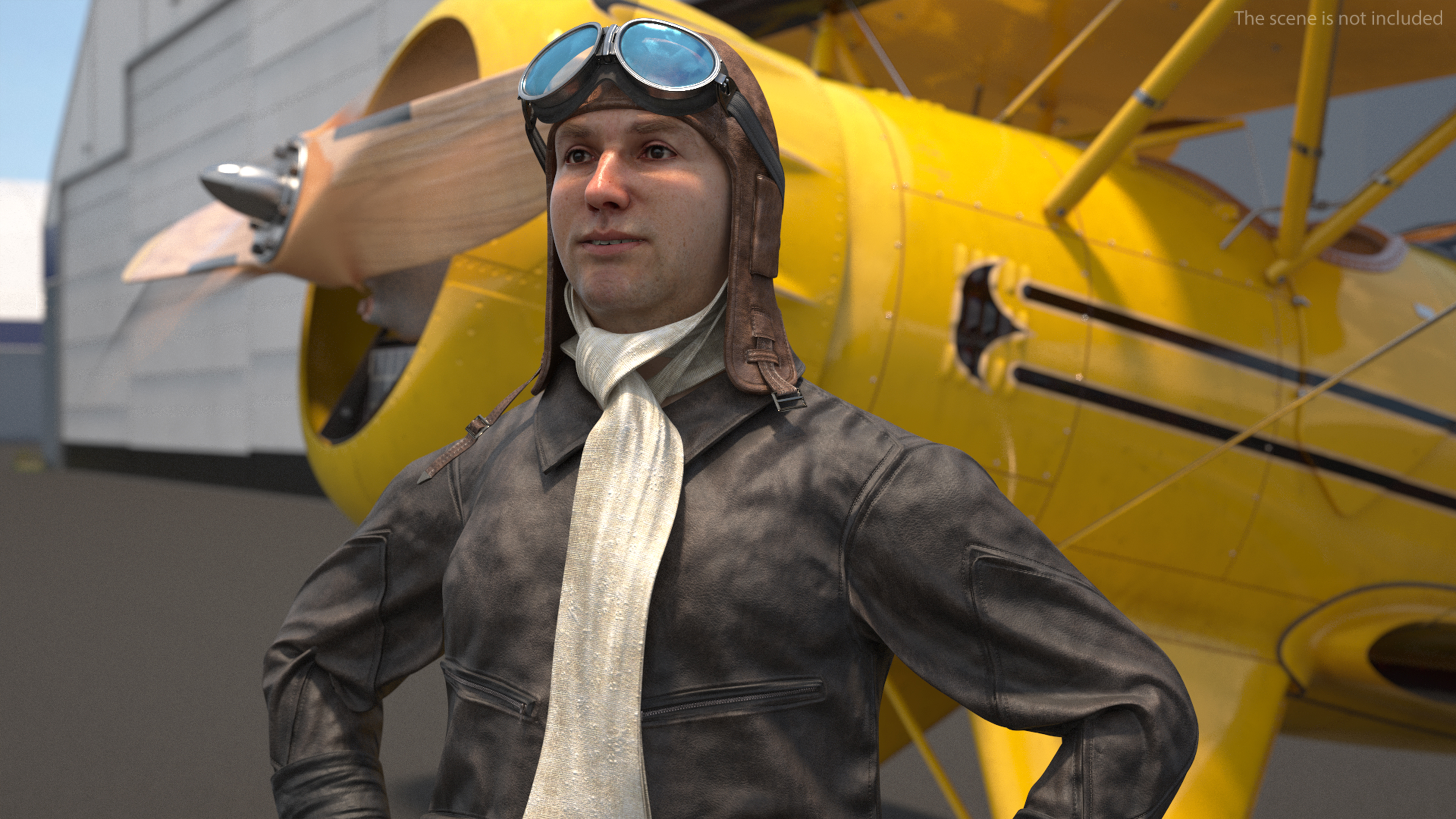 Pilot in Standing Pose 3D