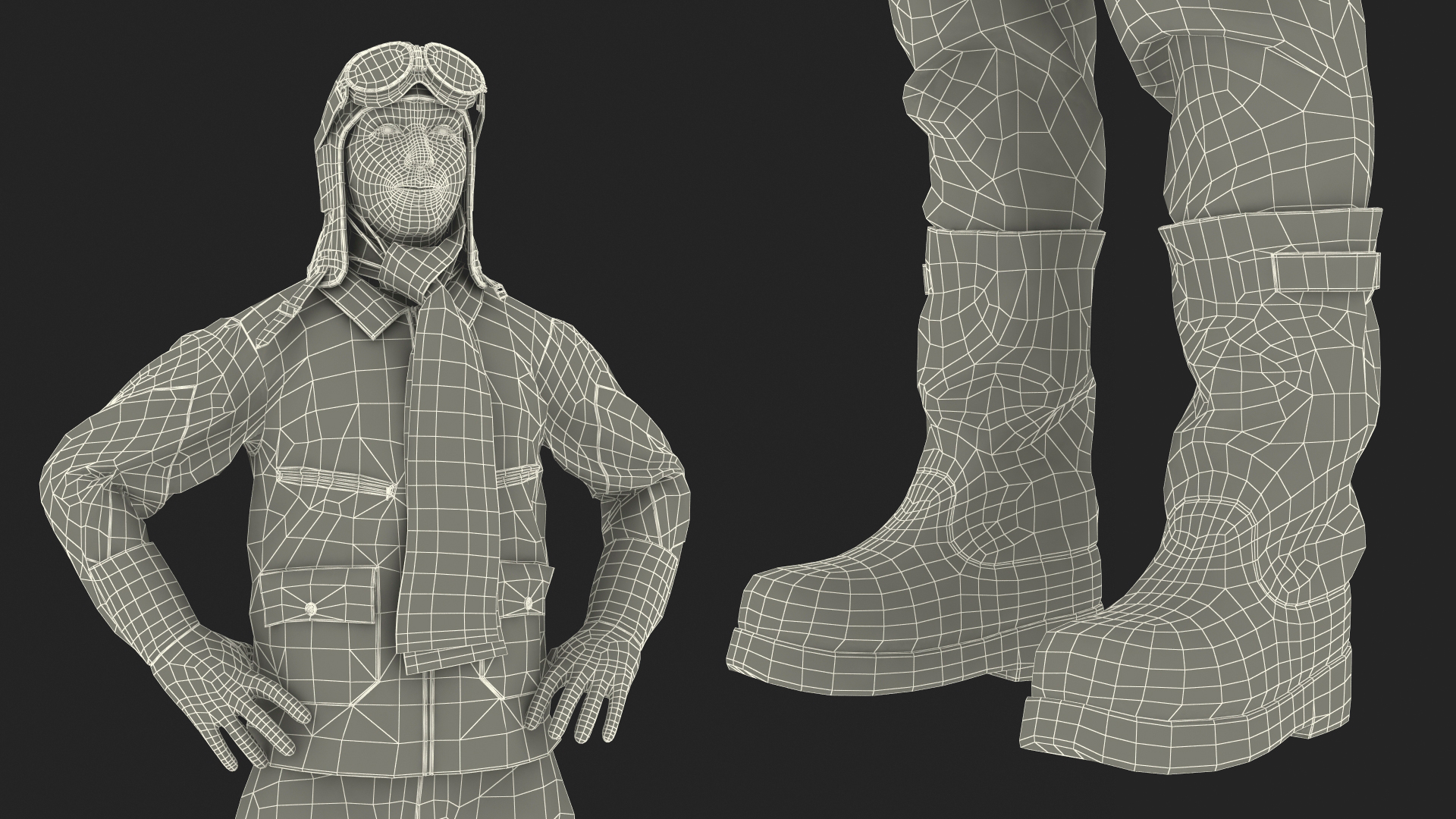 Pilot in Standing Pose 3D