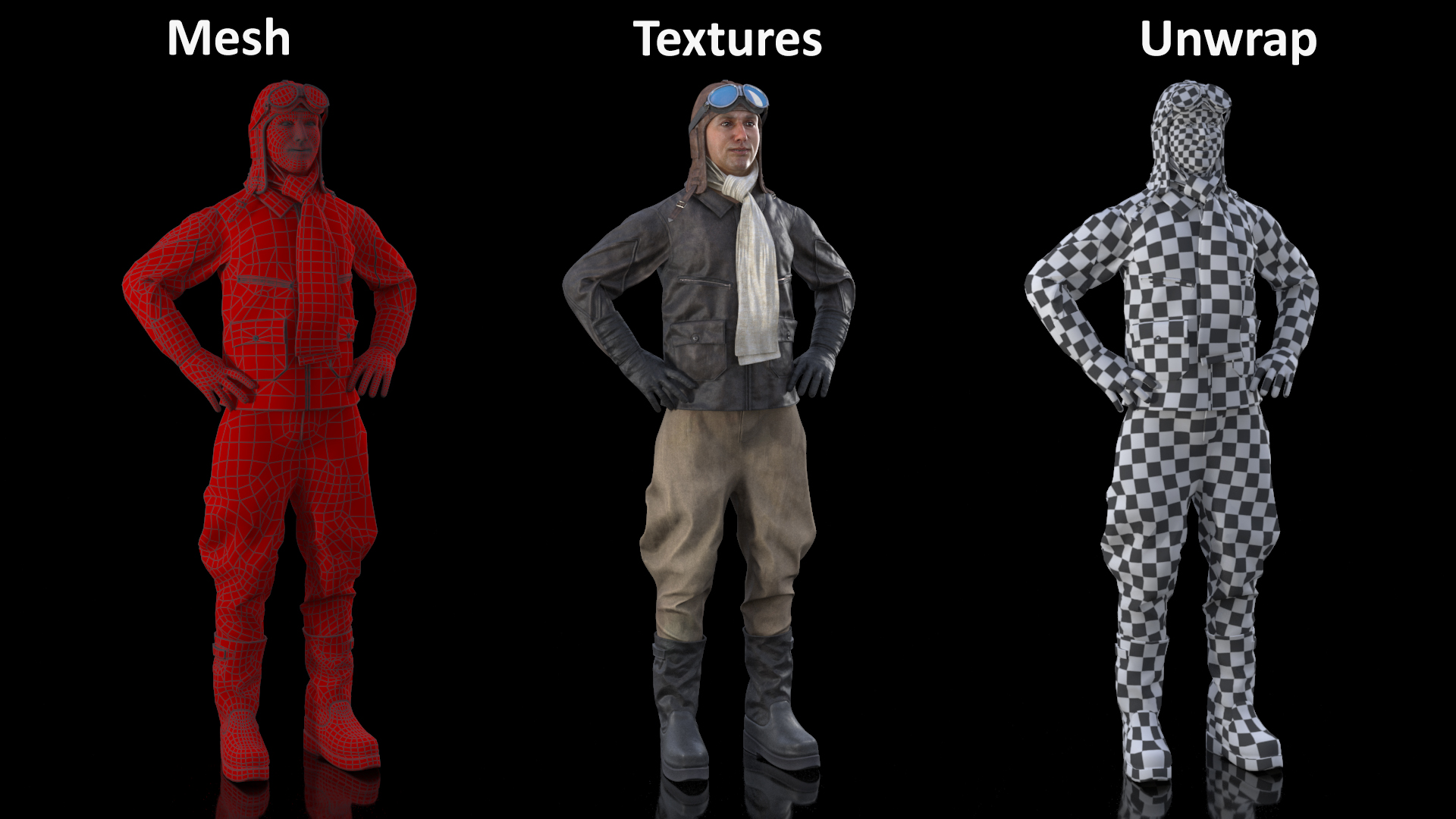 Pilot in Standing Pose 3D