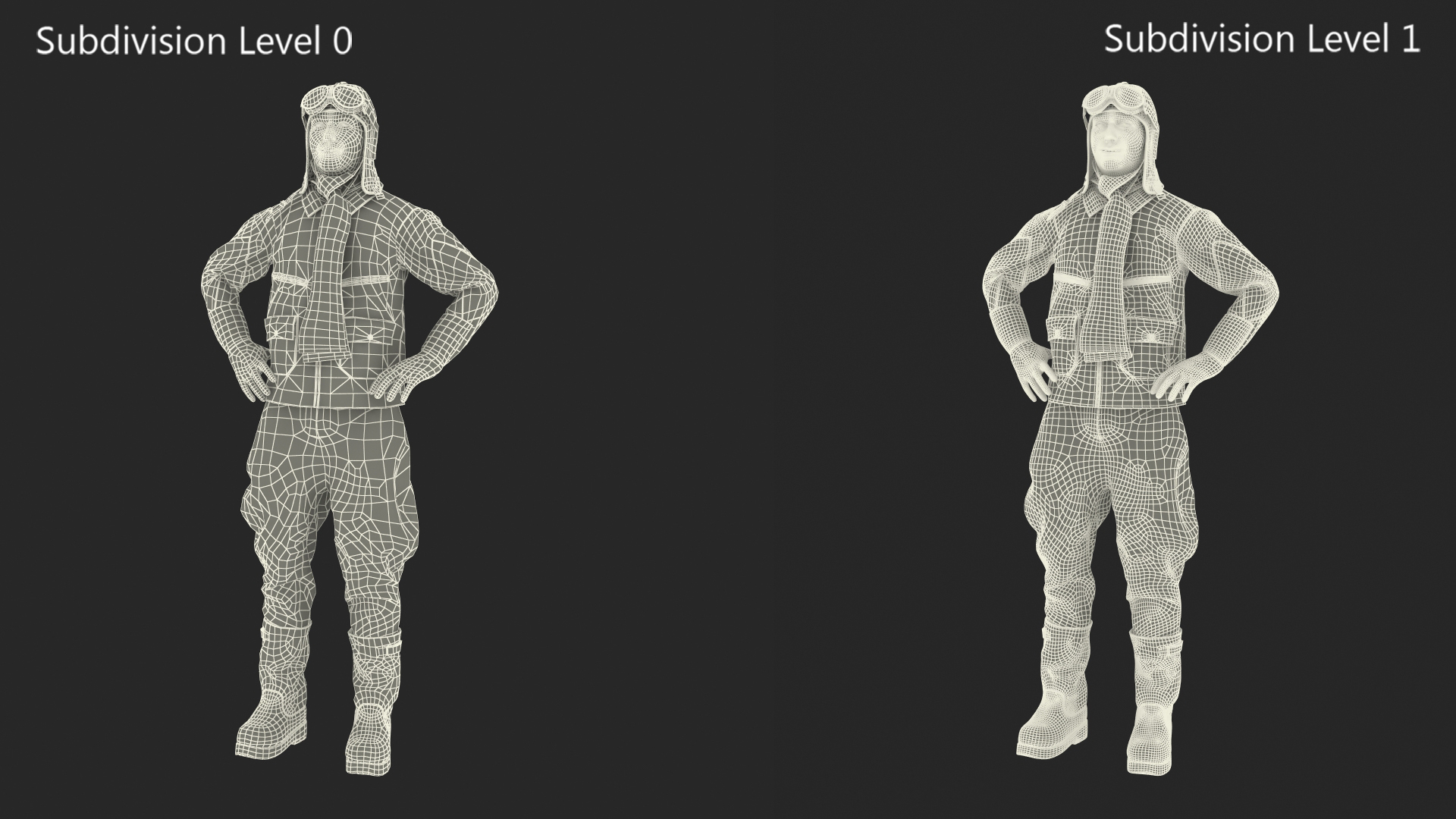 Pilot in Standing Pose 3D