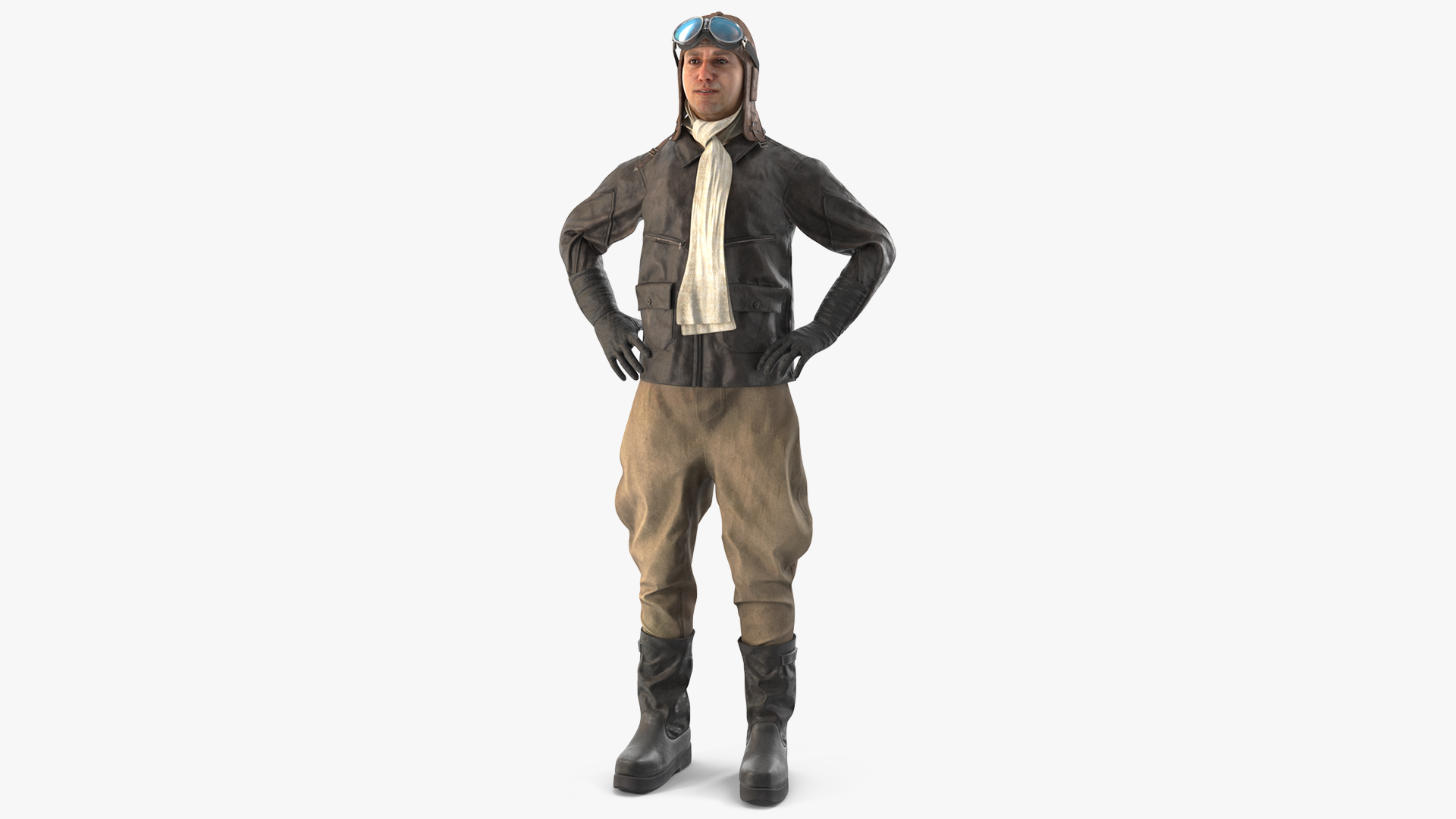 Pilot in Standing Pose 3D