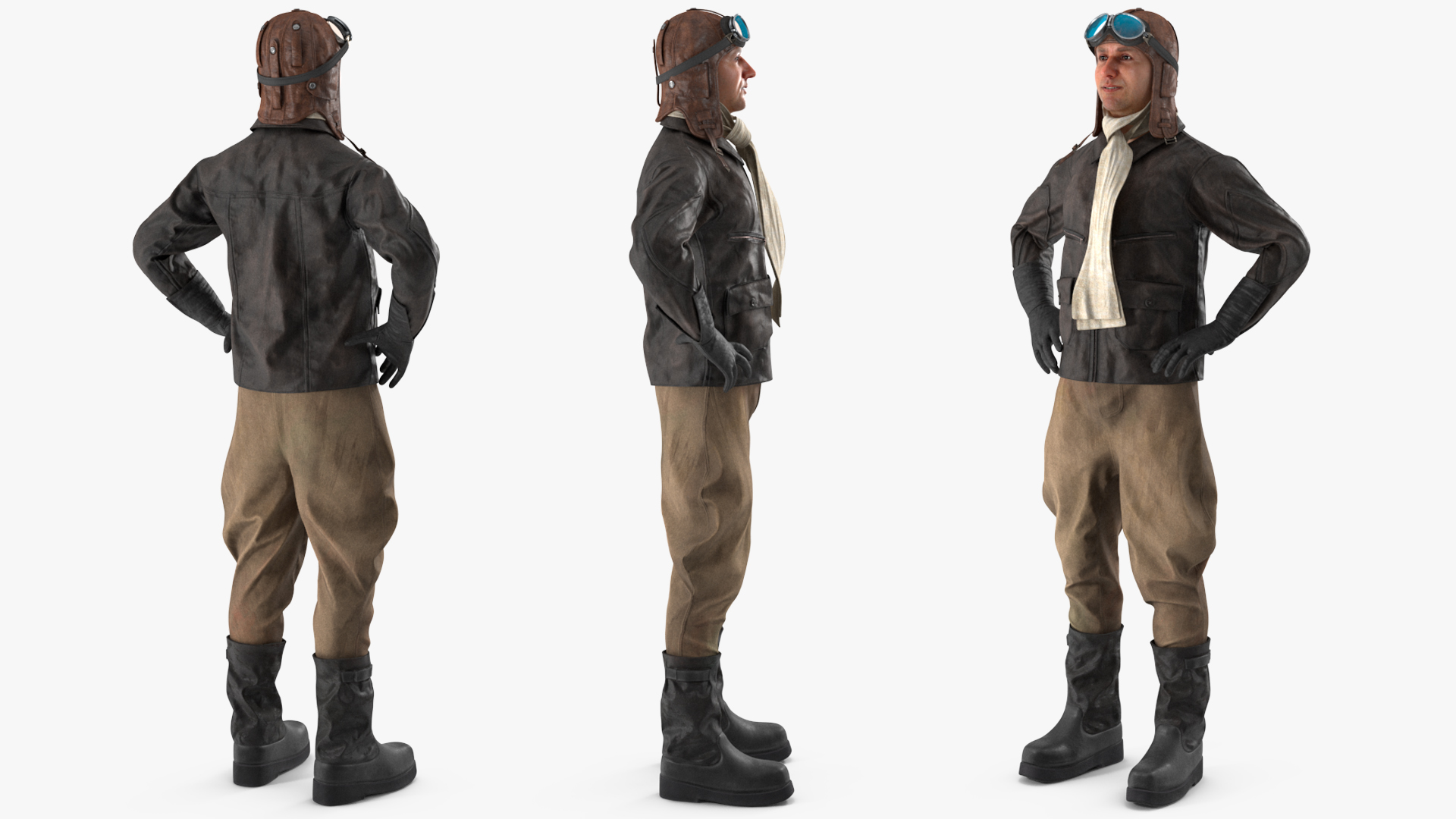 Pilot in Standing Pose 3D