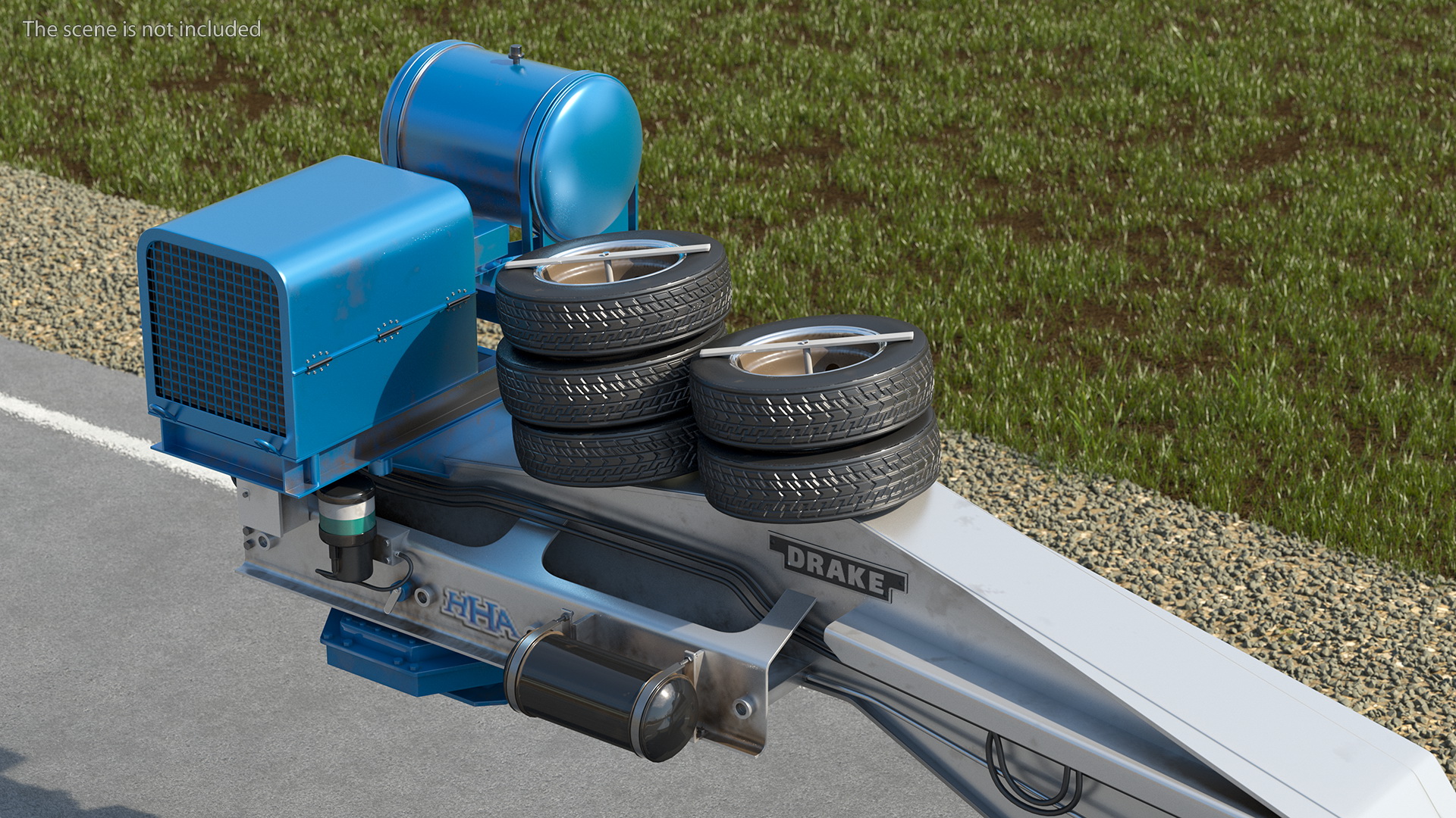 3D Drake Steerable Low Loader Rigged model