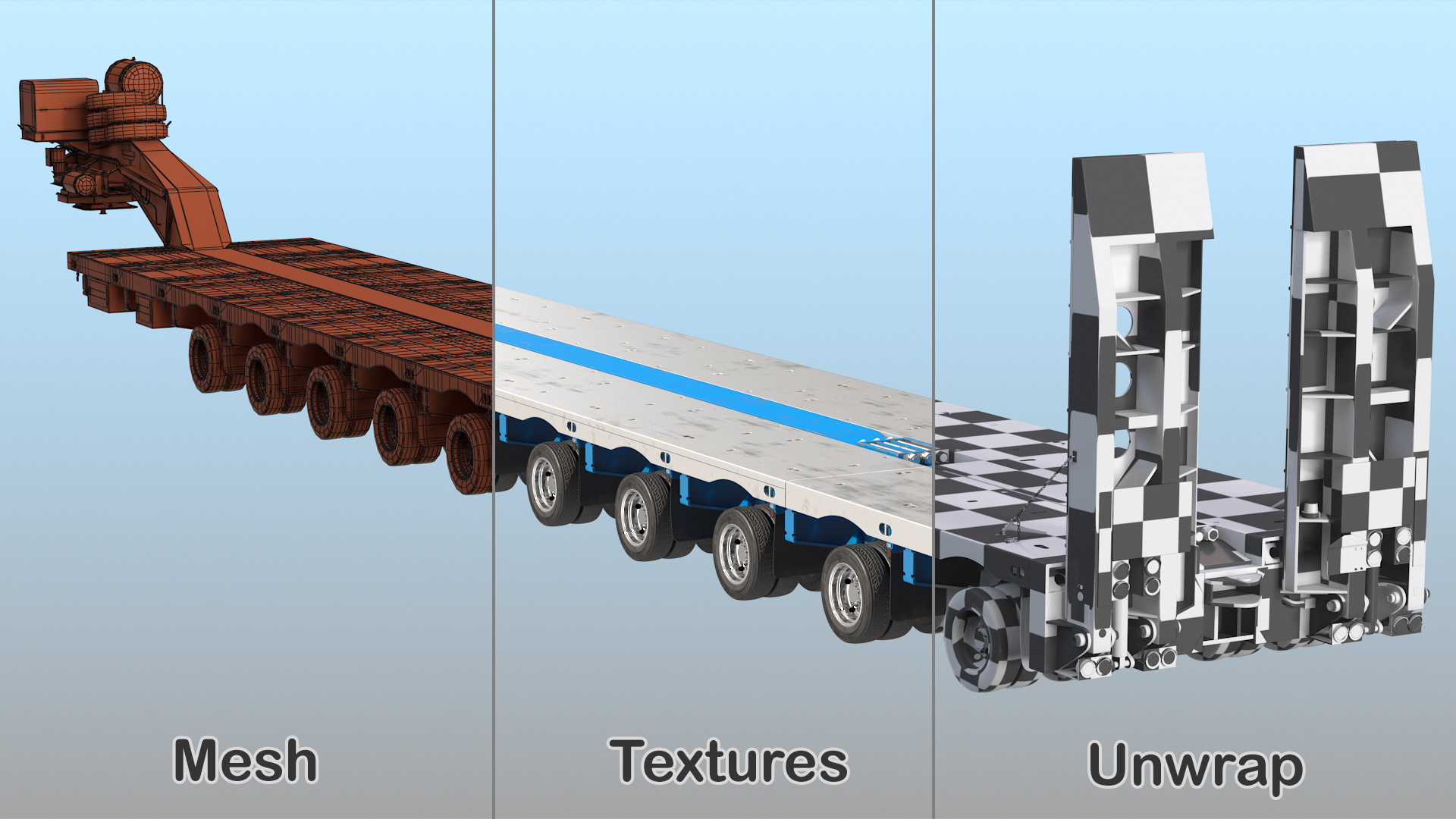 3D Drake Steerable Low Loader Rigged model