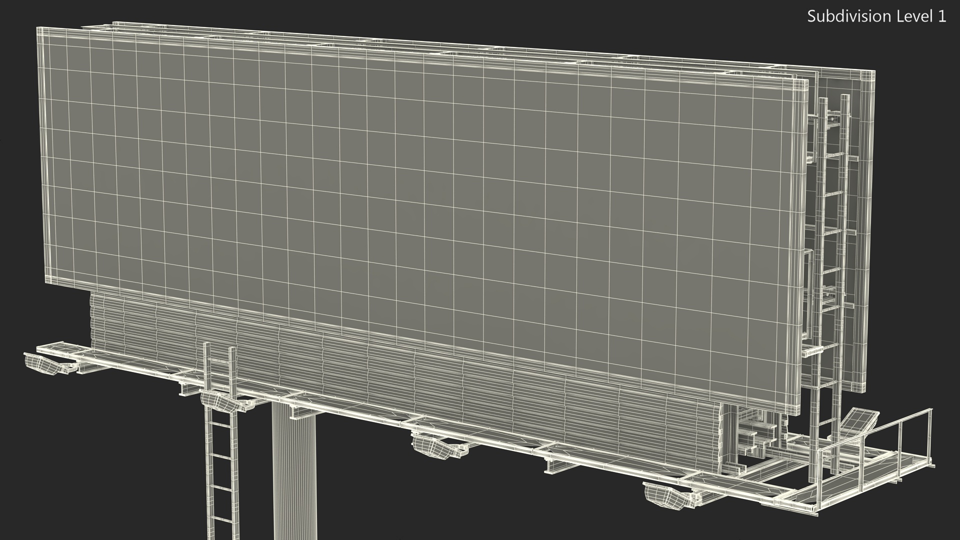 Outdoor Advertising Billboard Structure 3D model
