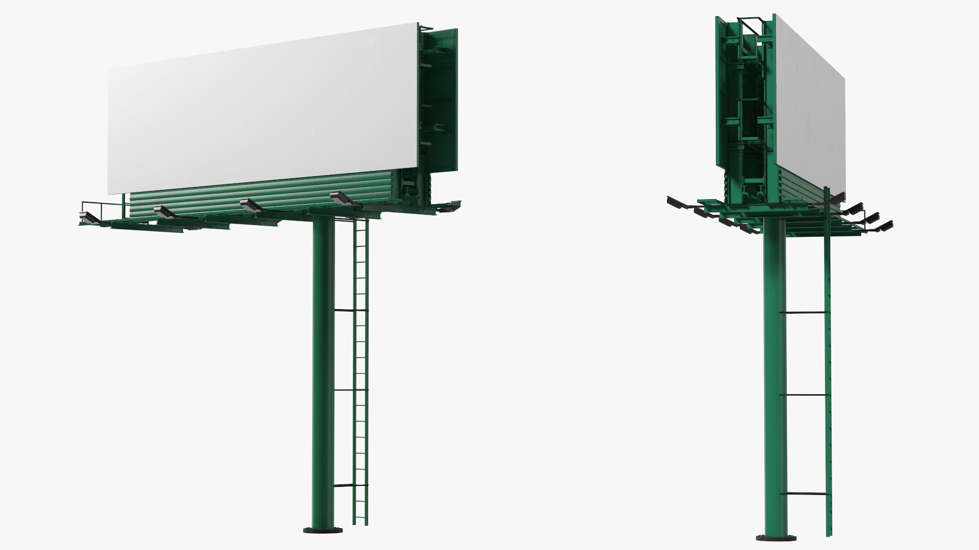 Outdoor Advertising Billboard Structure 3D model