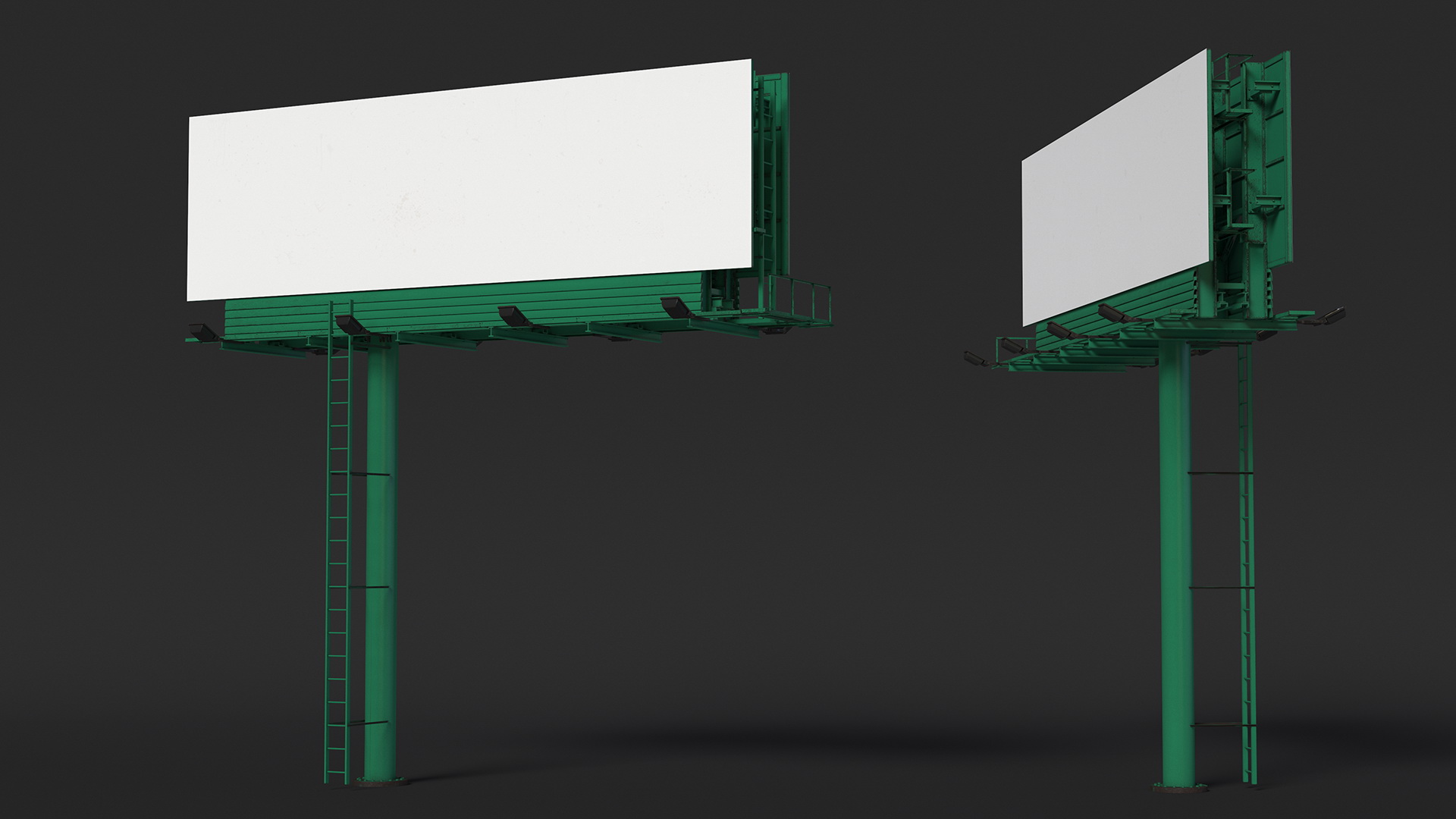 Outdoor Advertising Billboard Structure 3D model