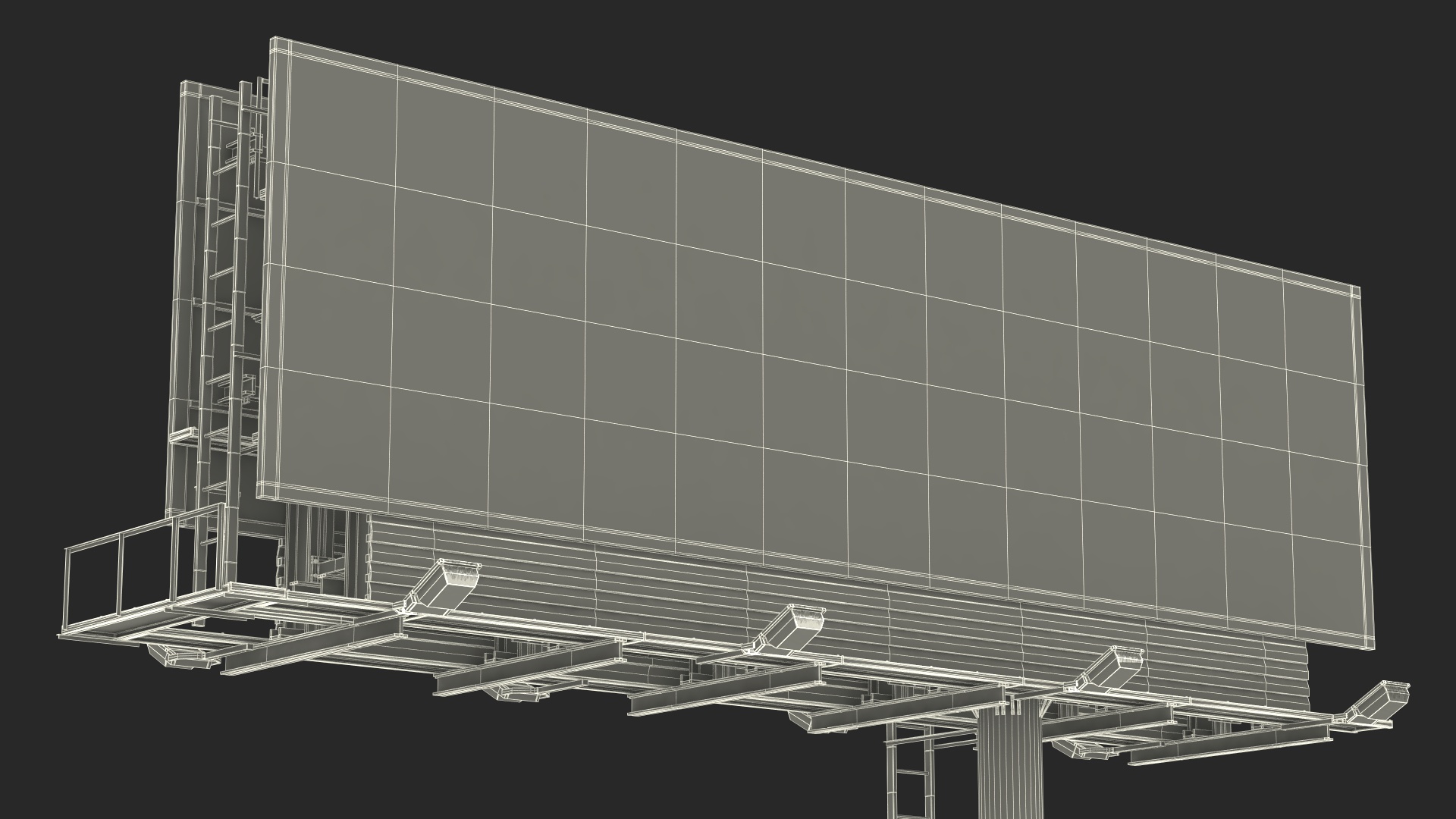 Outdoor Advertising Billboard Structure 3D model