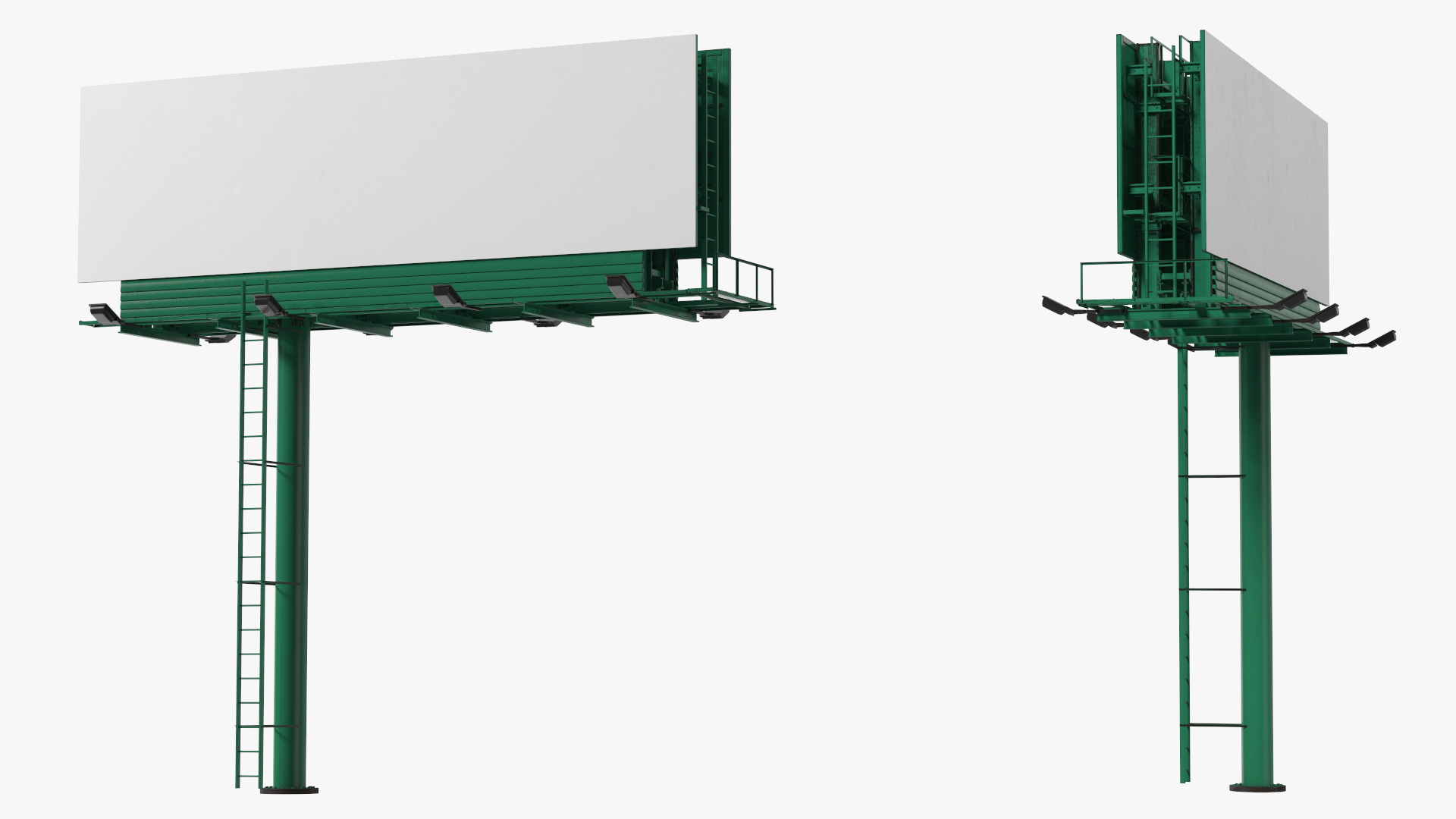 Outdoor Advertising Billboard Structure 3D model