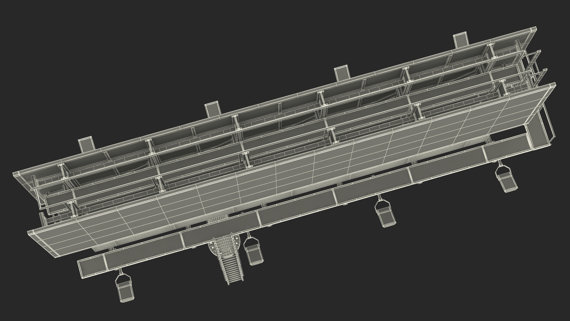 Outdoor Advertising Billboard Structure 3D model
