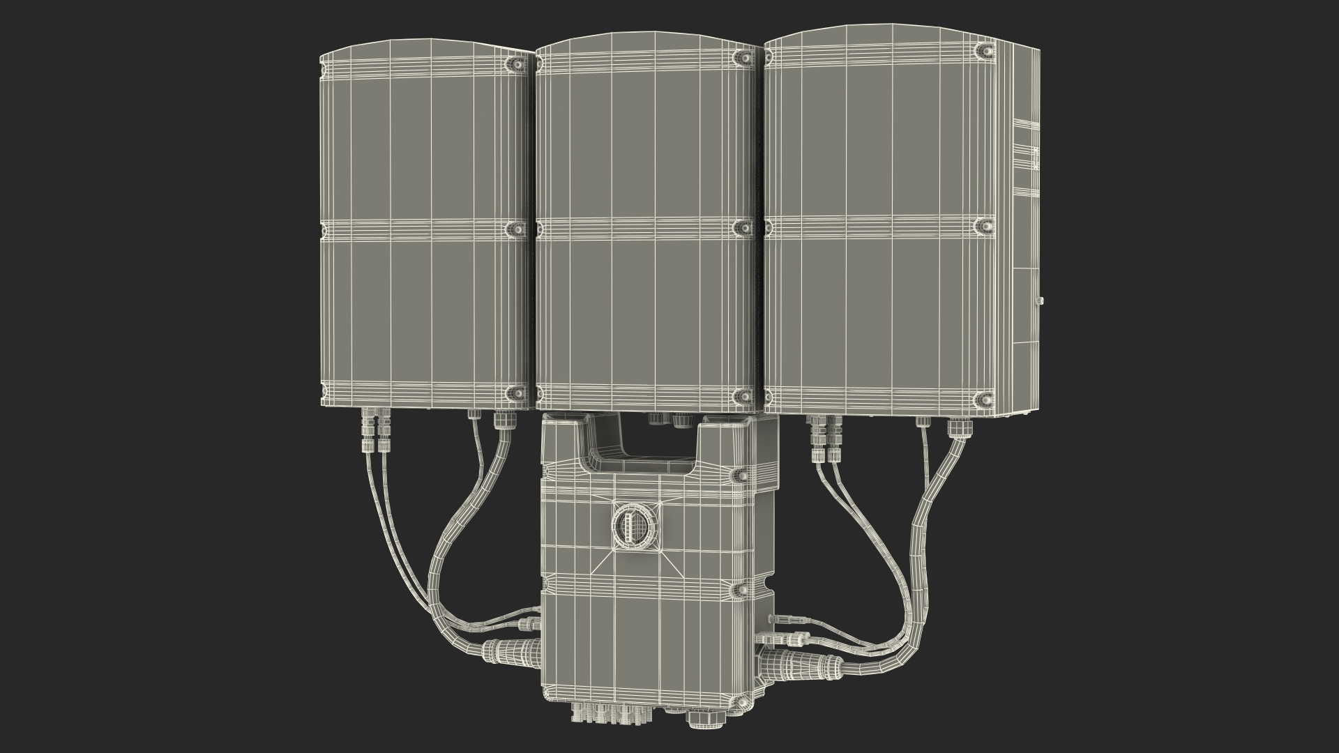 3D SolarEdge Three Phase Inverter with Secondary Units