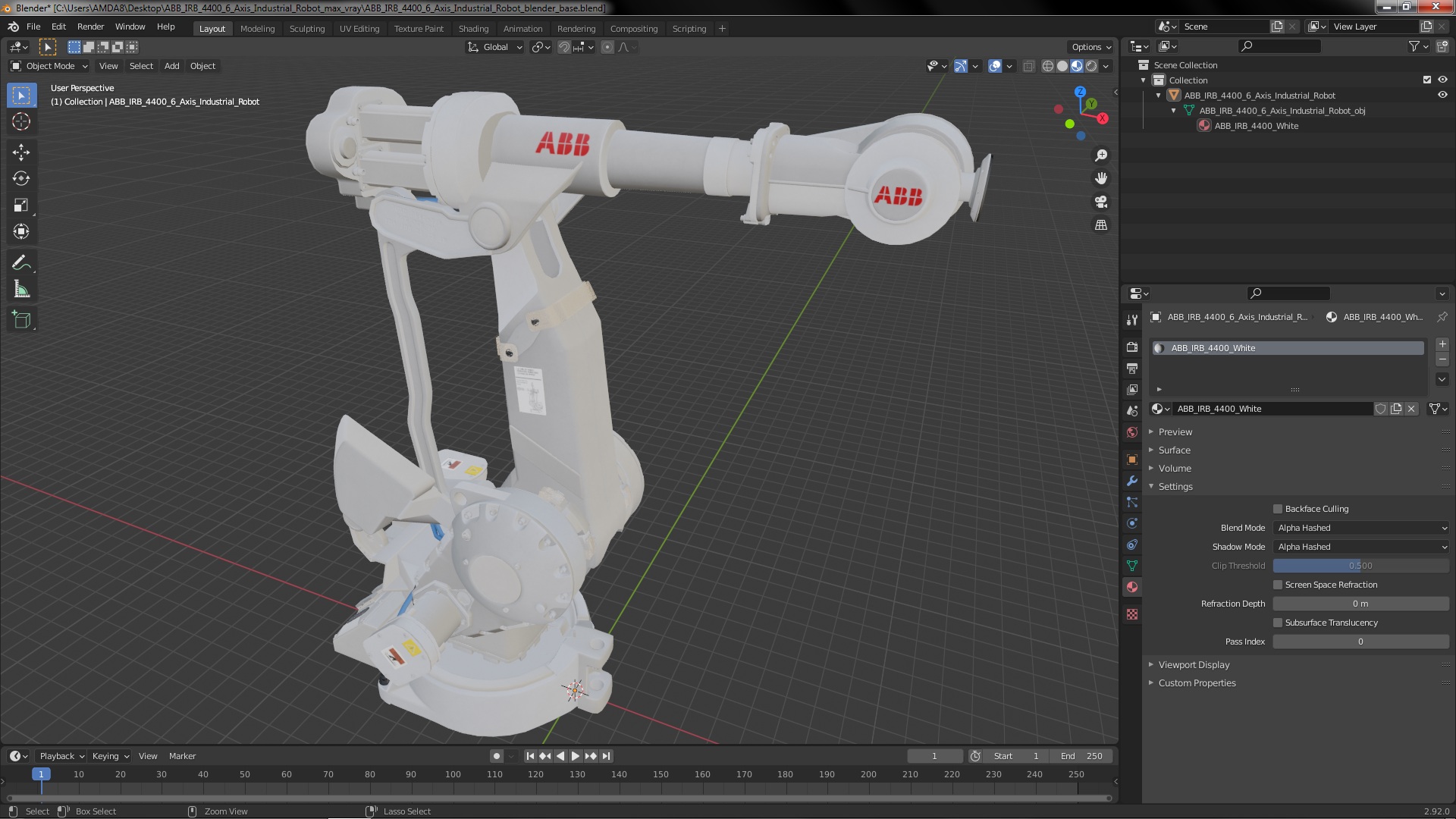3D ABB IRB 4400 6 Axis Industrial Robot
