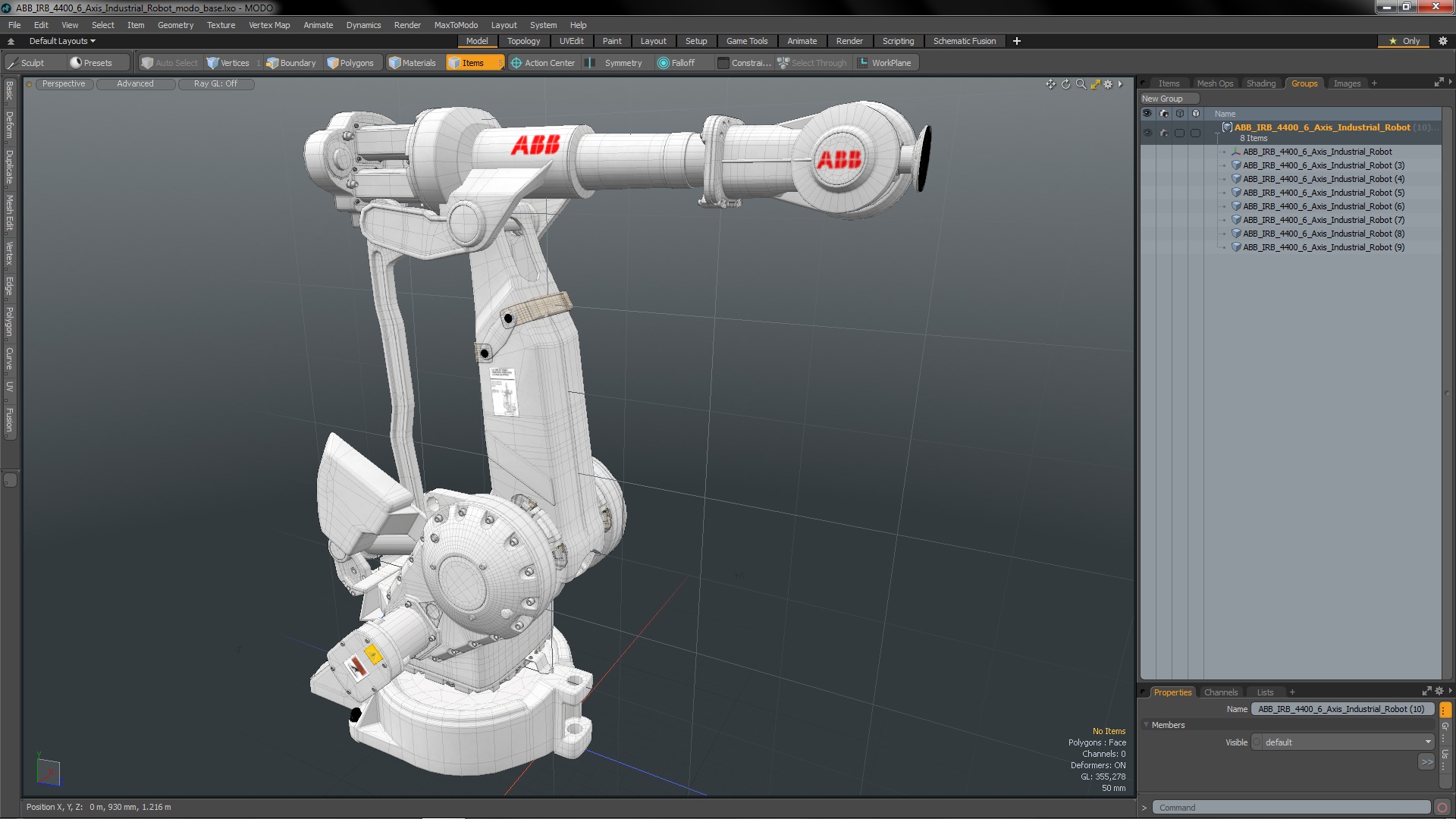 3D ABB IRB 4400 6 Axis Industrial Robot