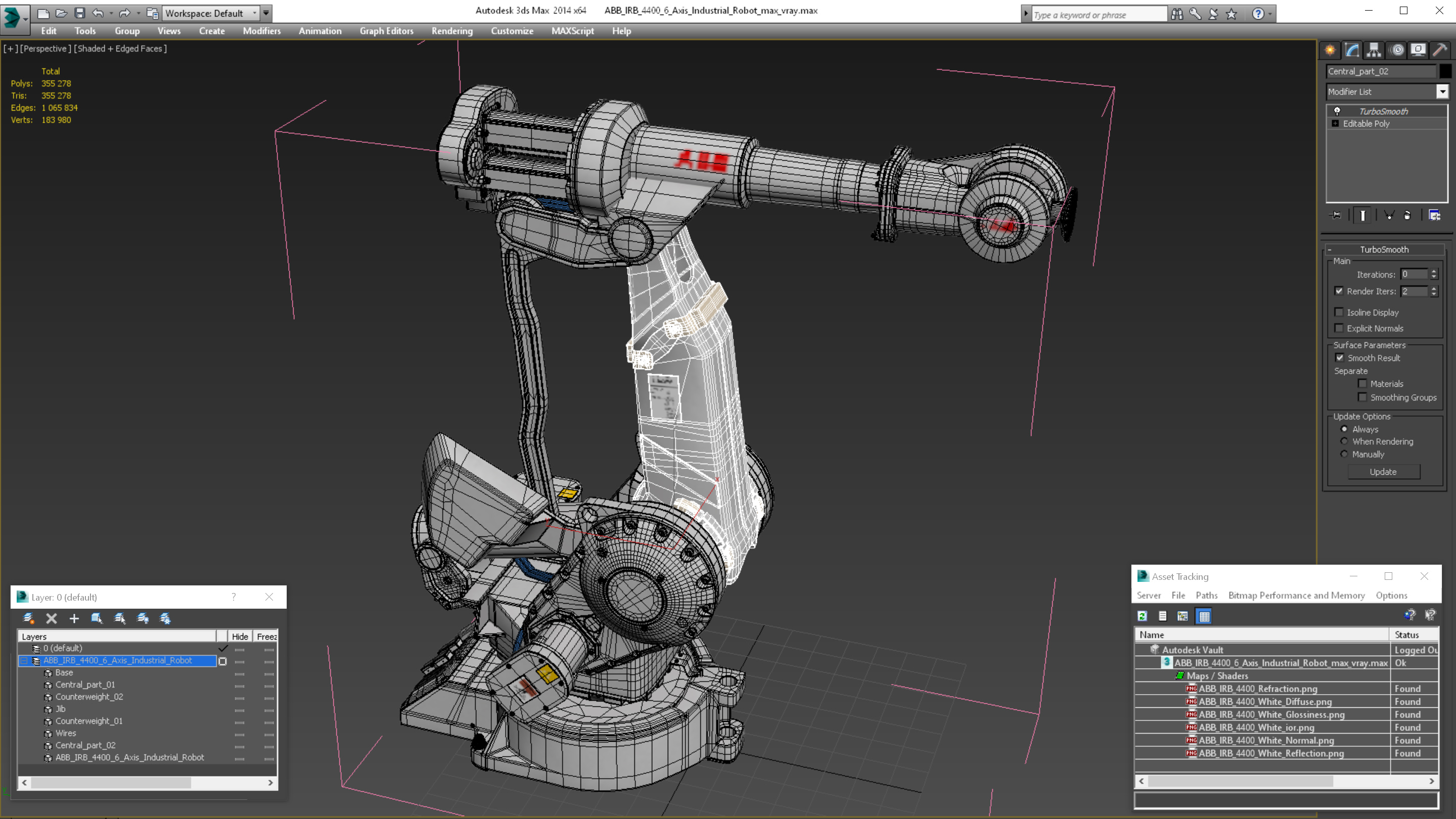 3D ABB IRB 4400 6 Axis Industrial Robot