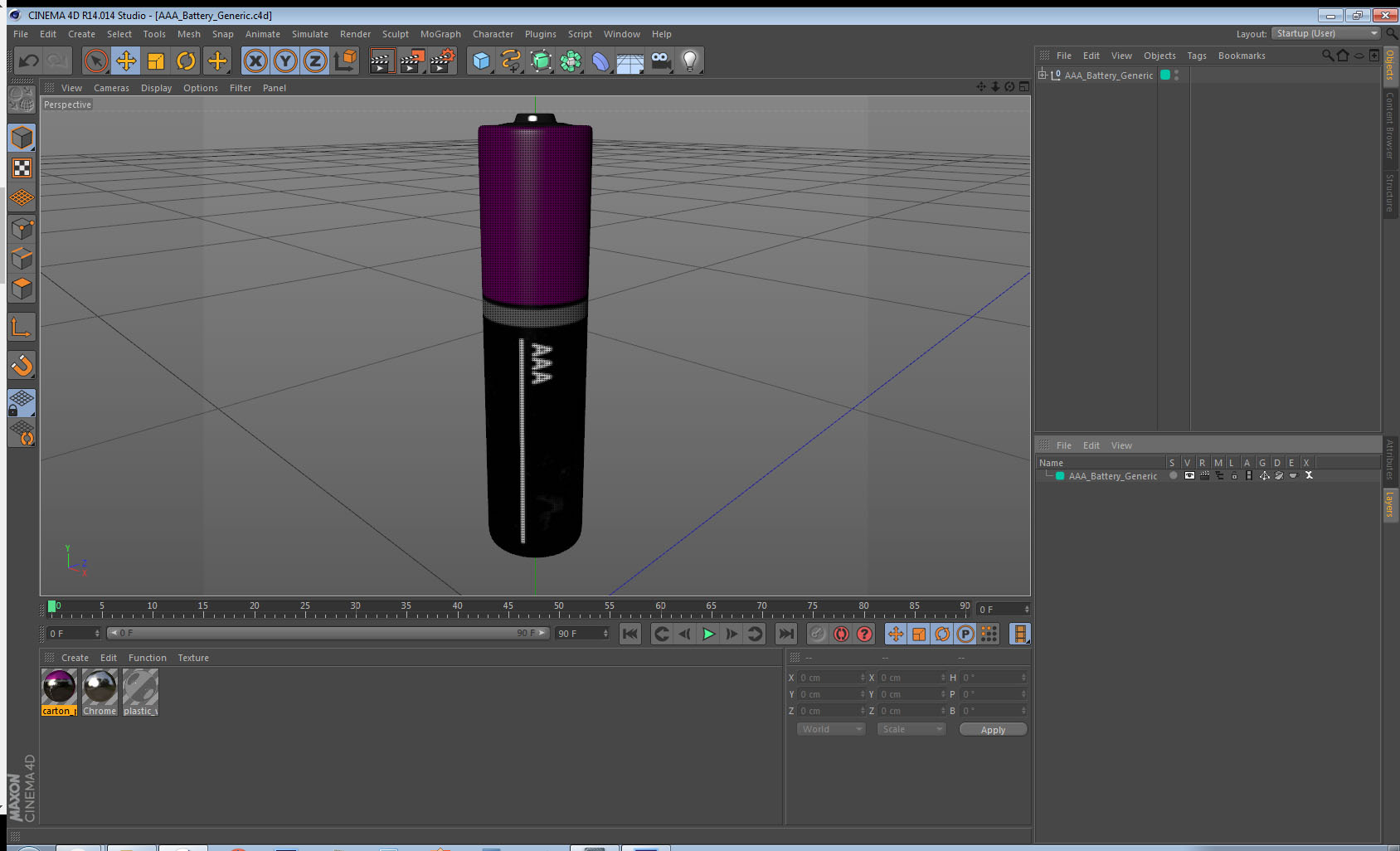 AAA Battery Generic 3D model