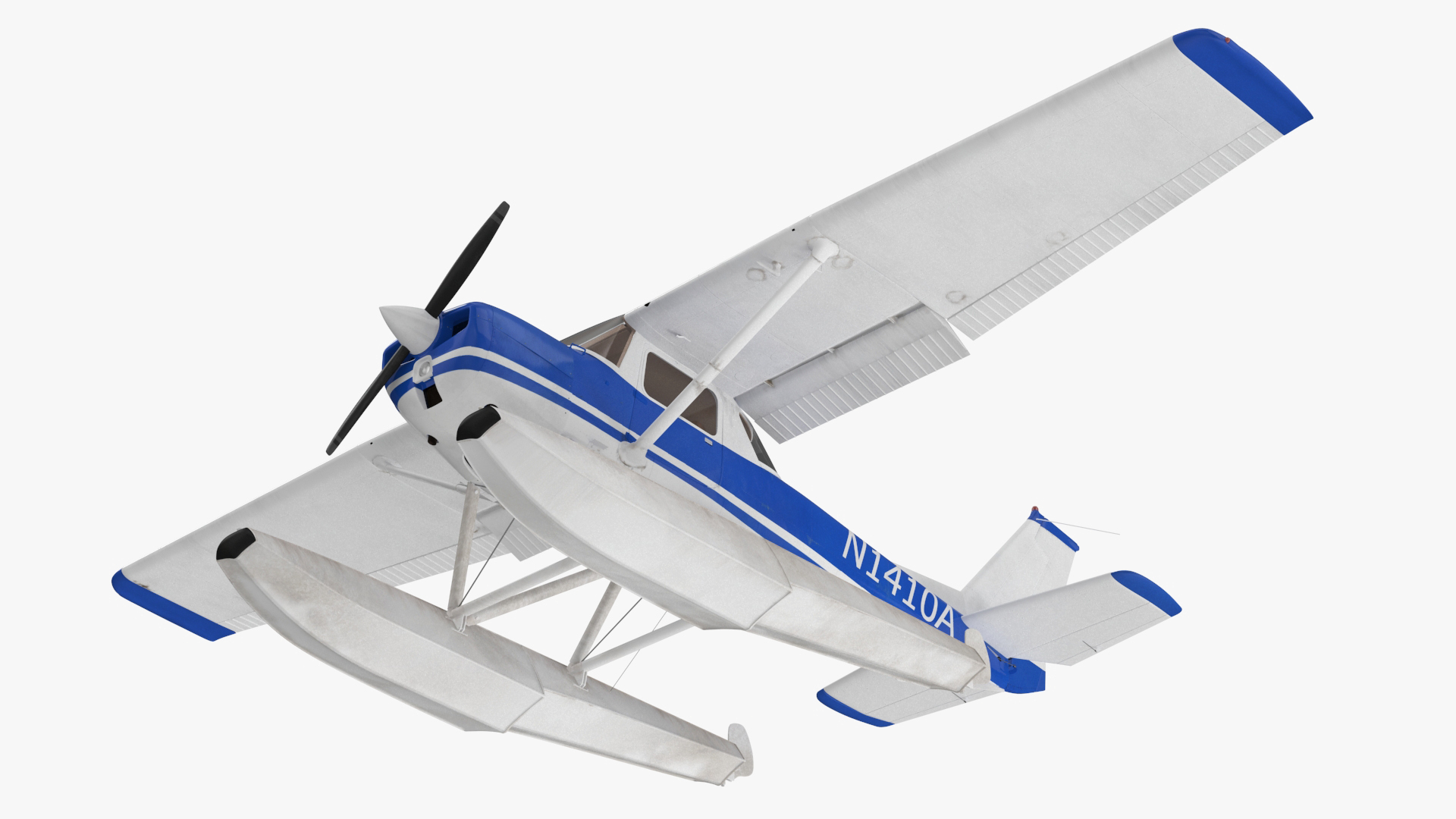 3D Seaplane with Floats Cessna 150