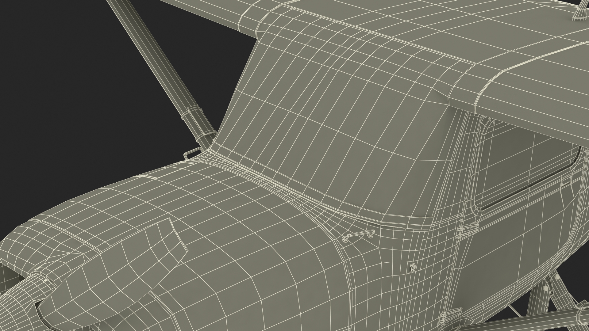 3D Seaplane with Floats Cessna 150