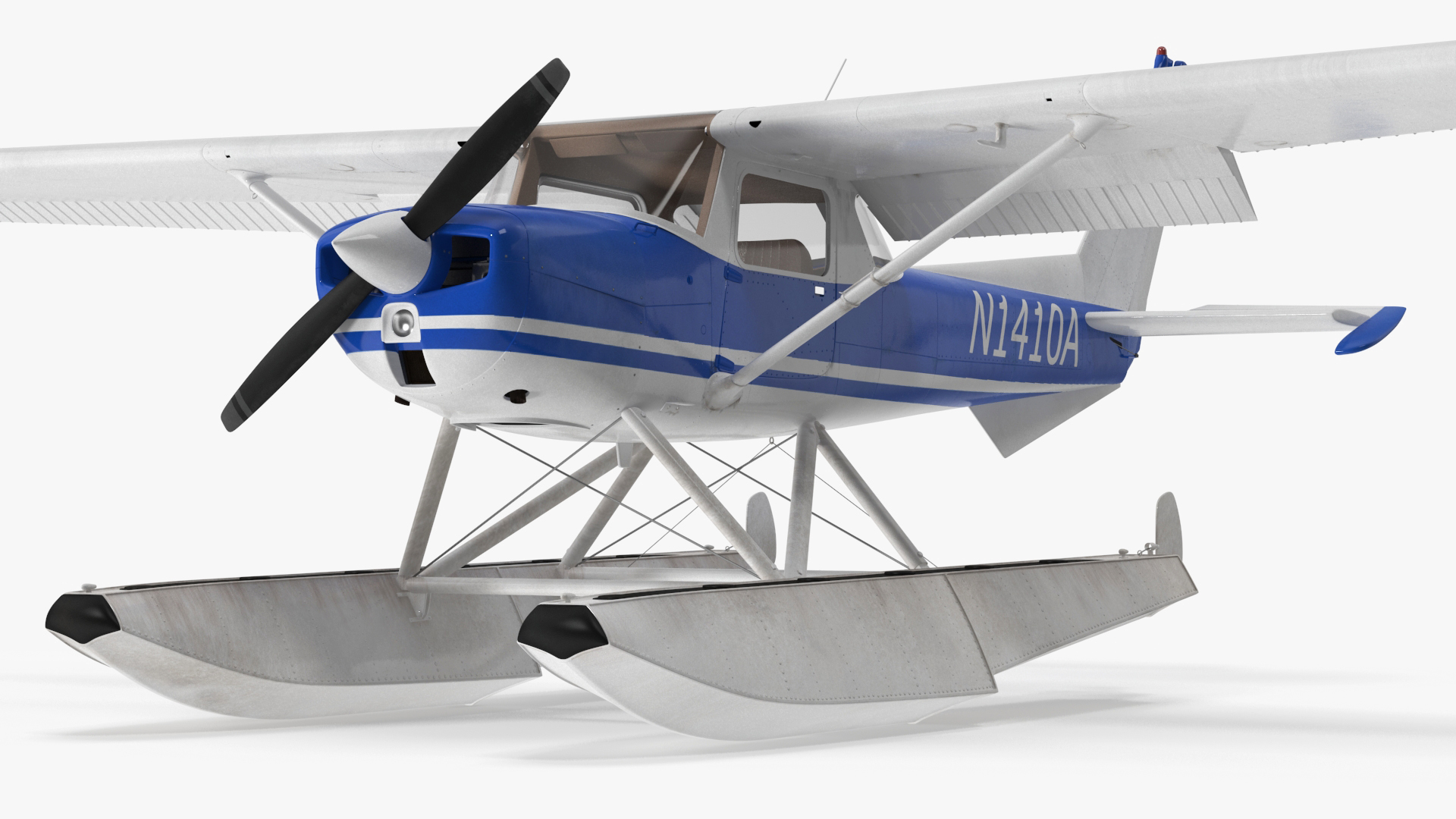 3D Seaplane with Floats Cessna 150