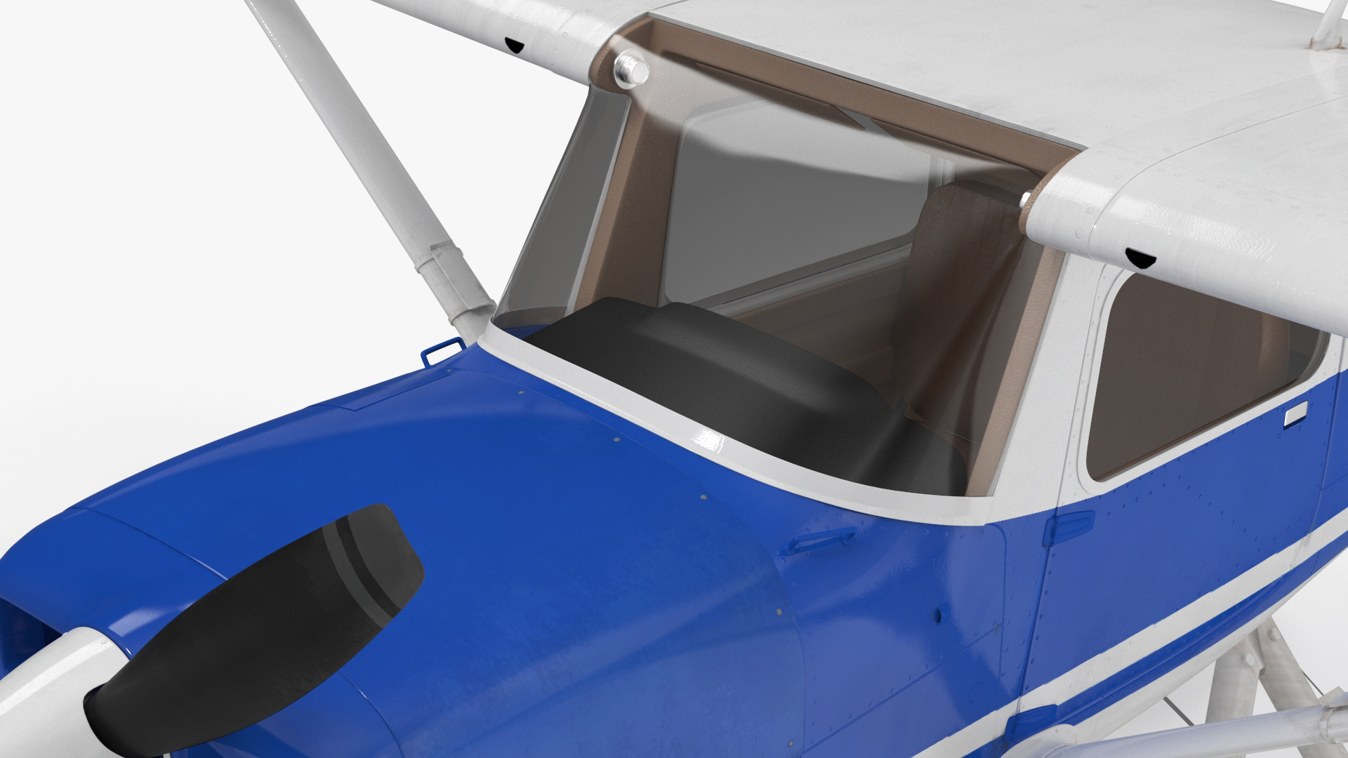3D Seaplane with Floats Cessna 150