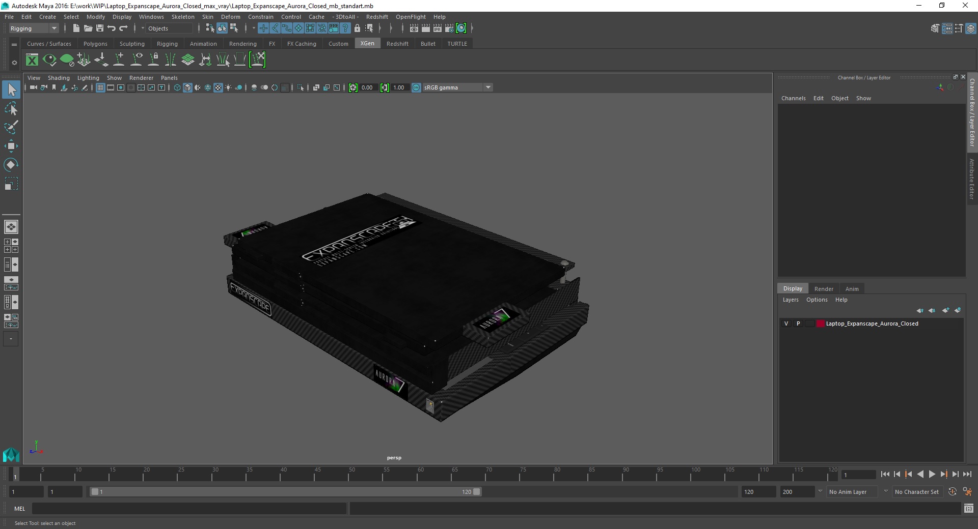 3D Laptop Expanscape Aurora Closed
