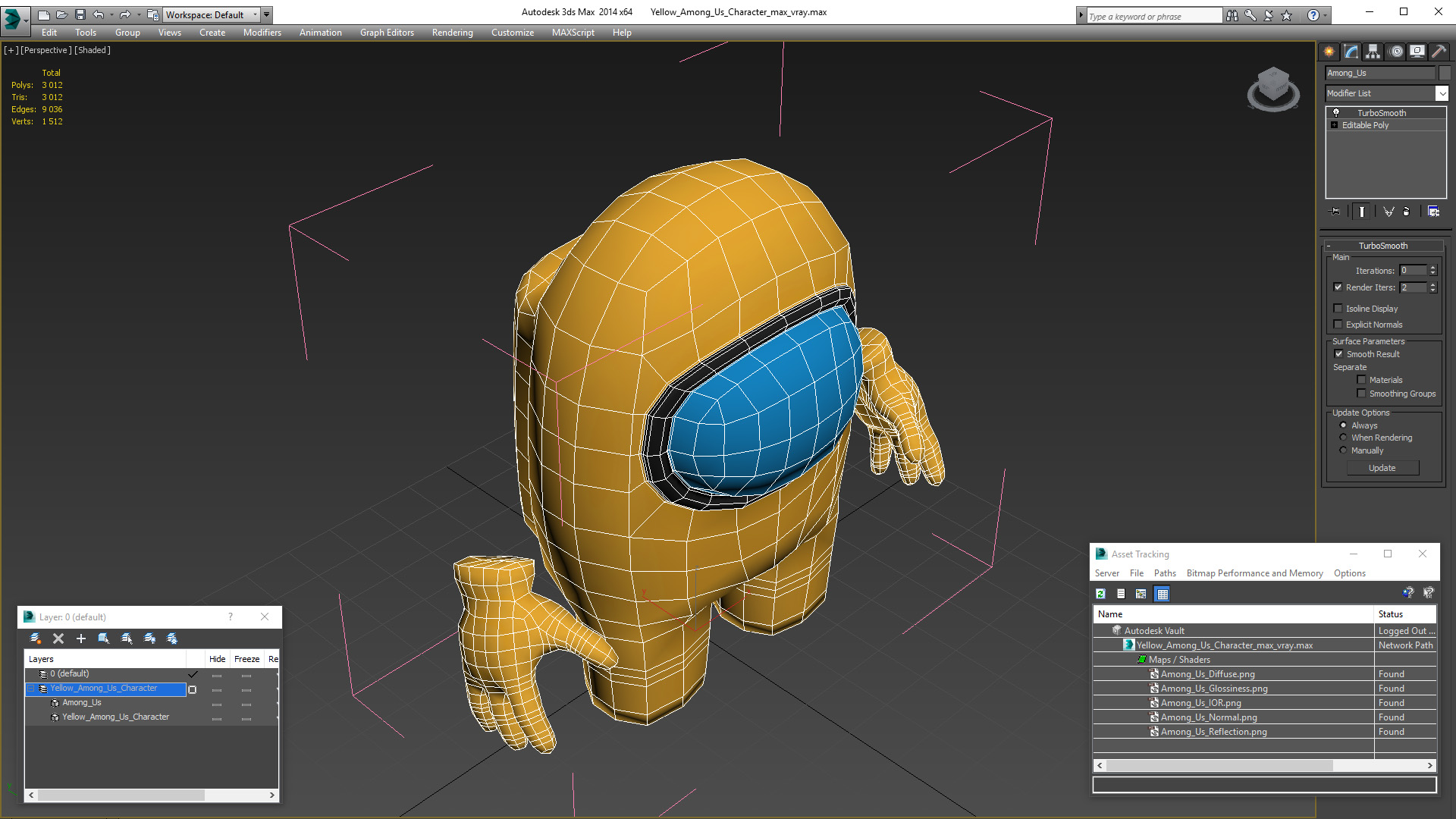 3D model Yellow Among Us Character