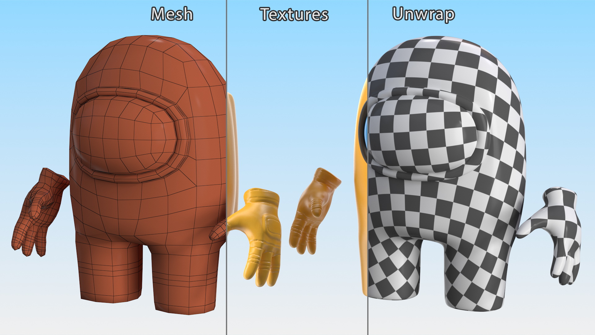 3D model Yellow Among Us Character