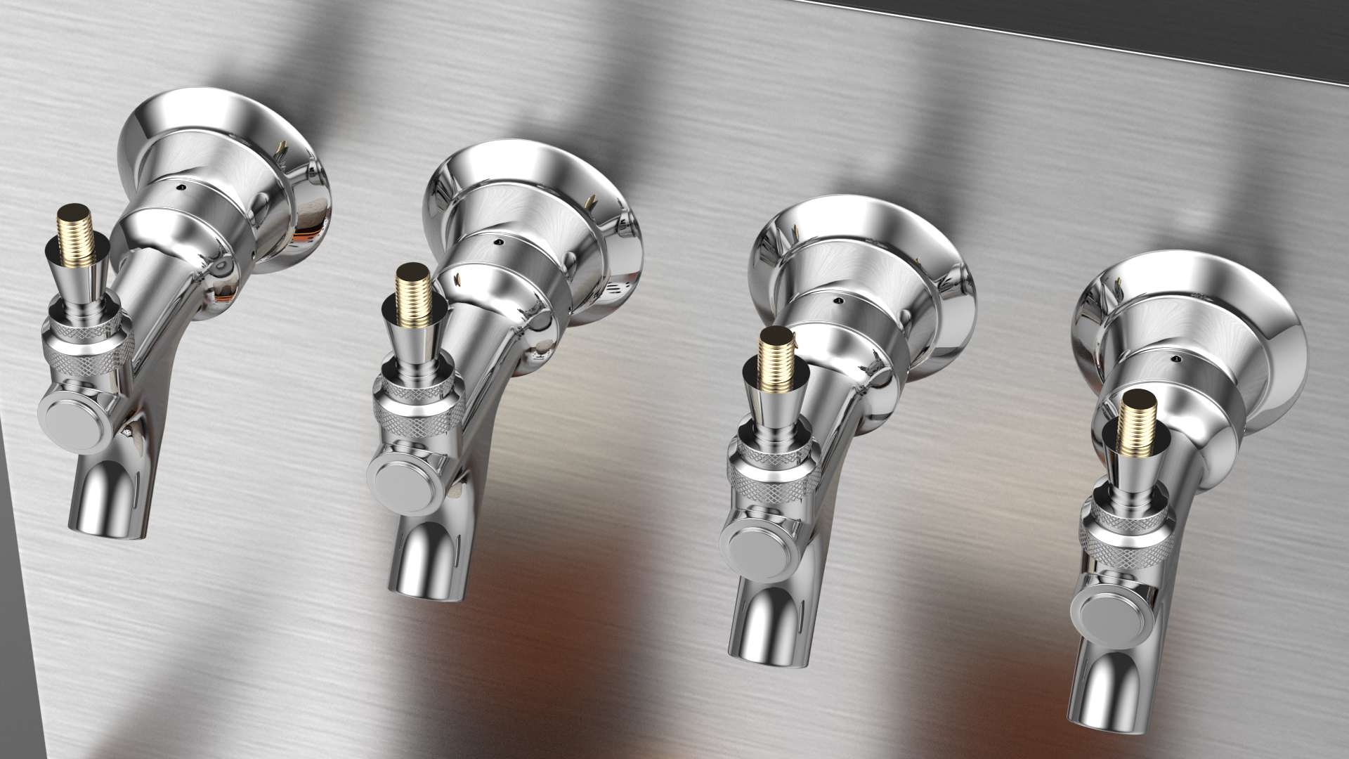 3D model Wall Mount Beer Dispenser with Beer Mugs