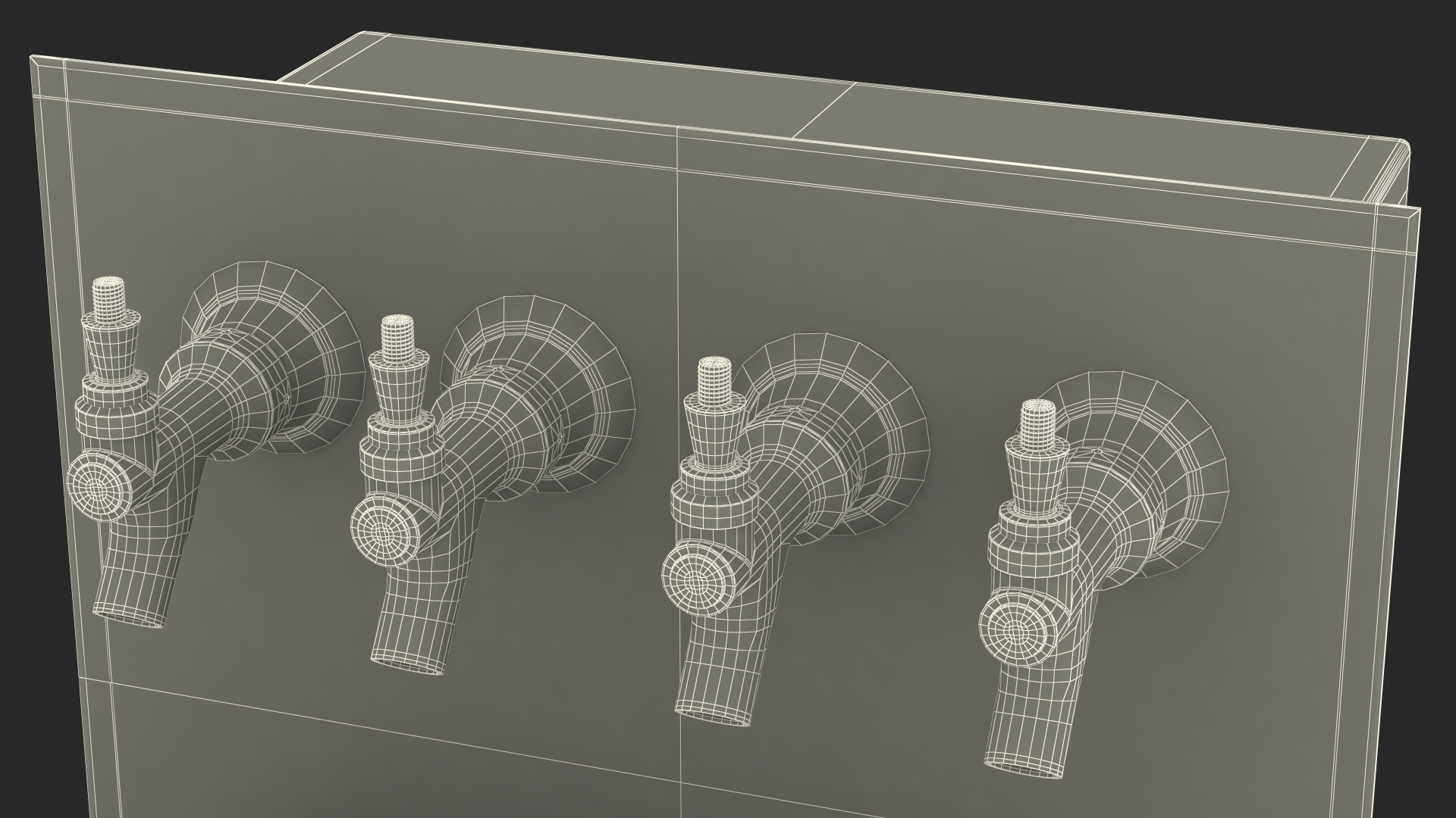 3D model Wall Mount Beer Dispenser with Beer Mugs