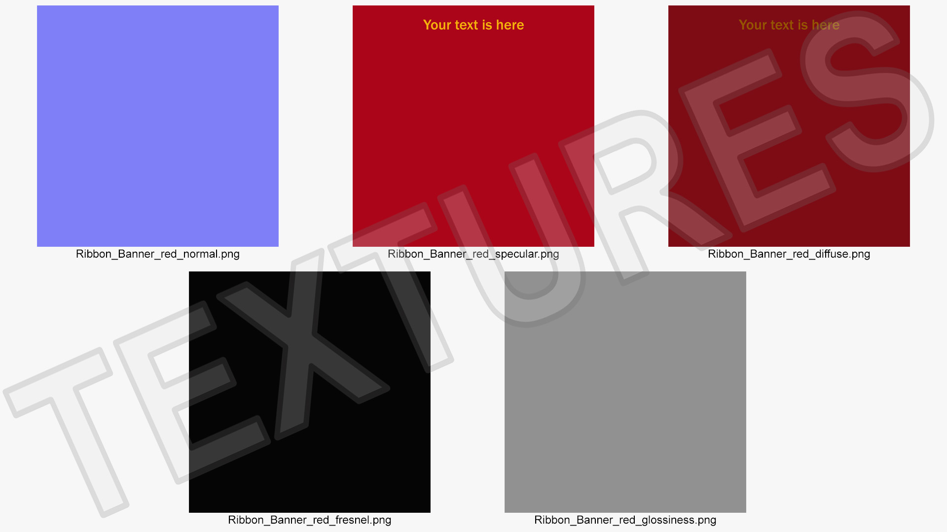 Folded Red Ribbon Banner 3D model