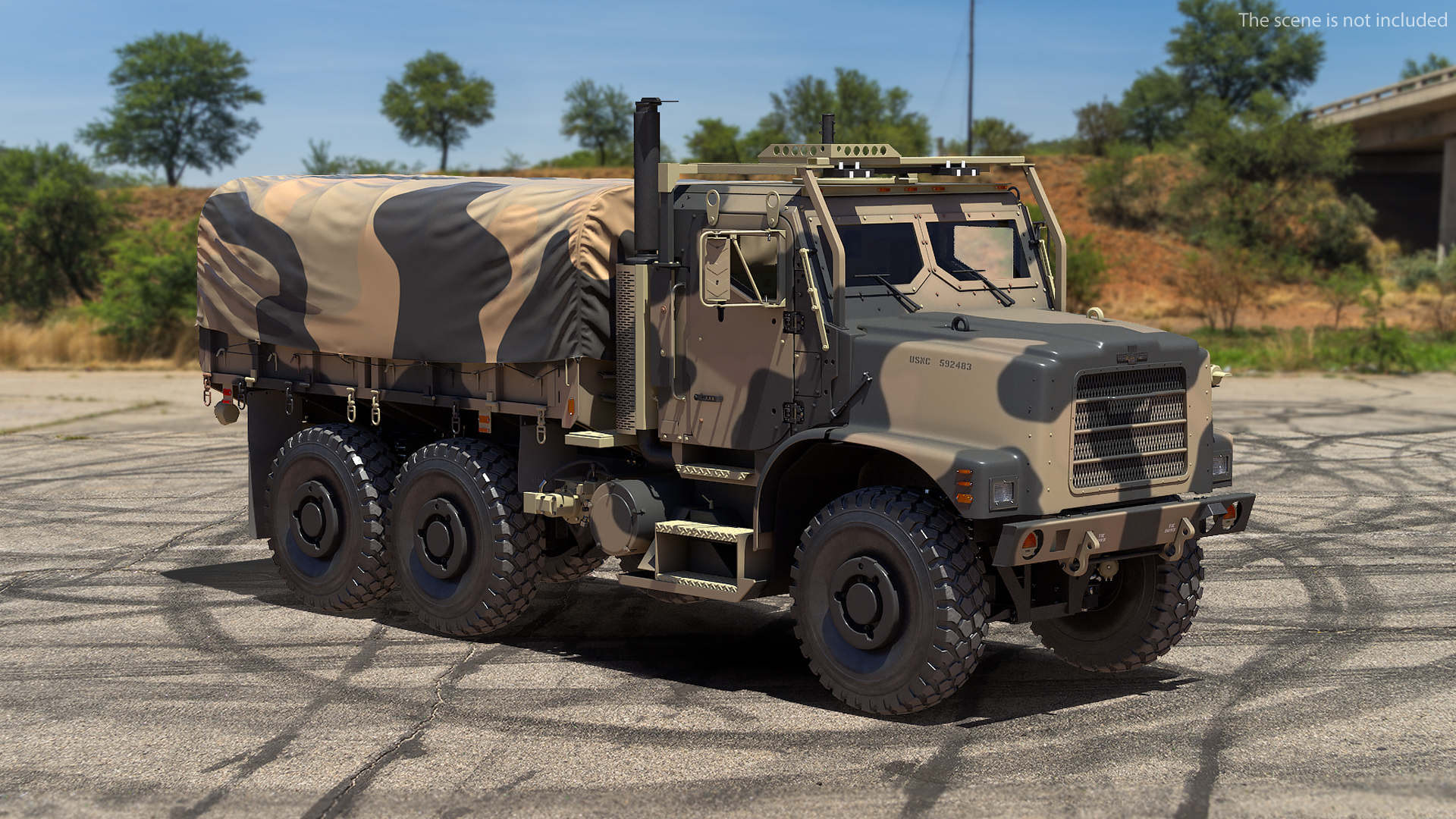 OshKosh MTVR MK23 with Tent Sand Camo 3D