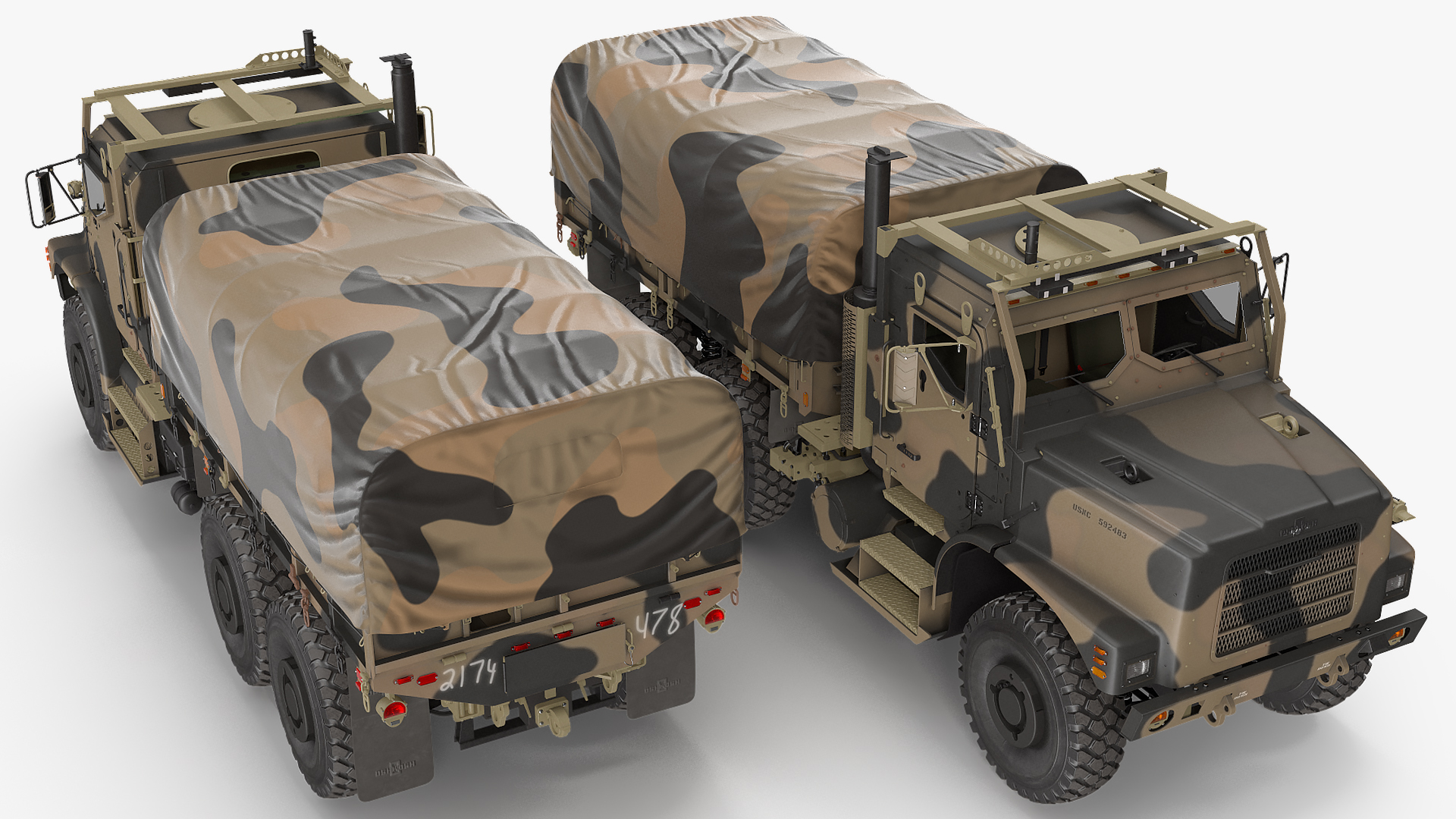 OshKosh MTVR MK23 with Tent Sand Camo 3D