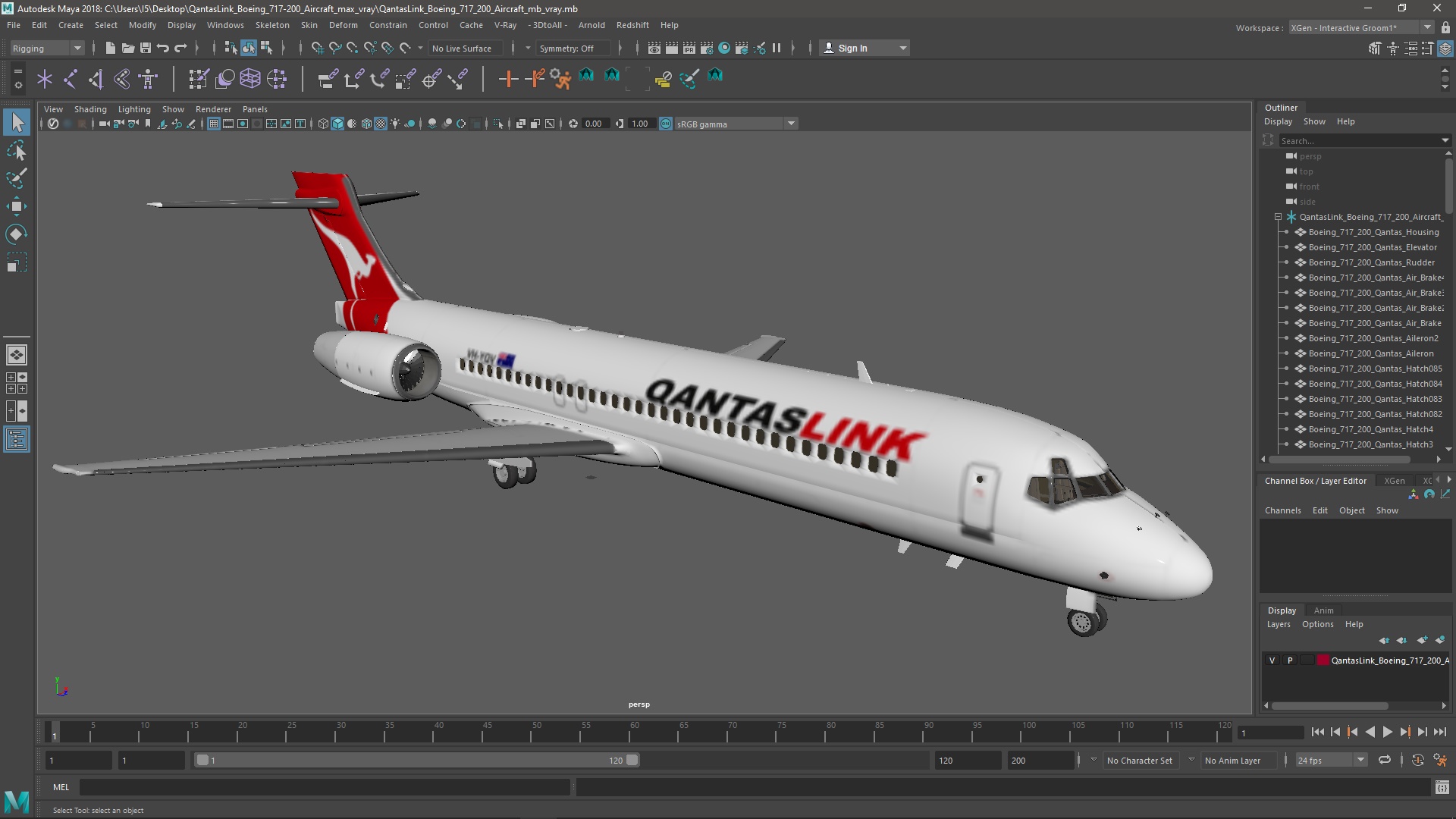 QantasLink Boeing 717-200 Aircraft 3D model