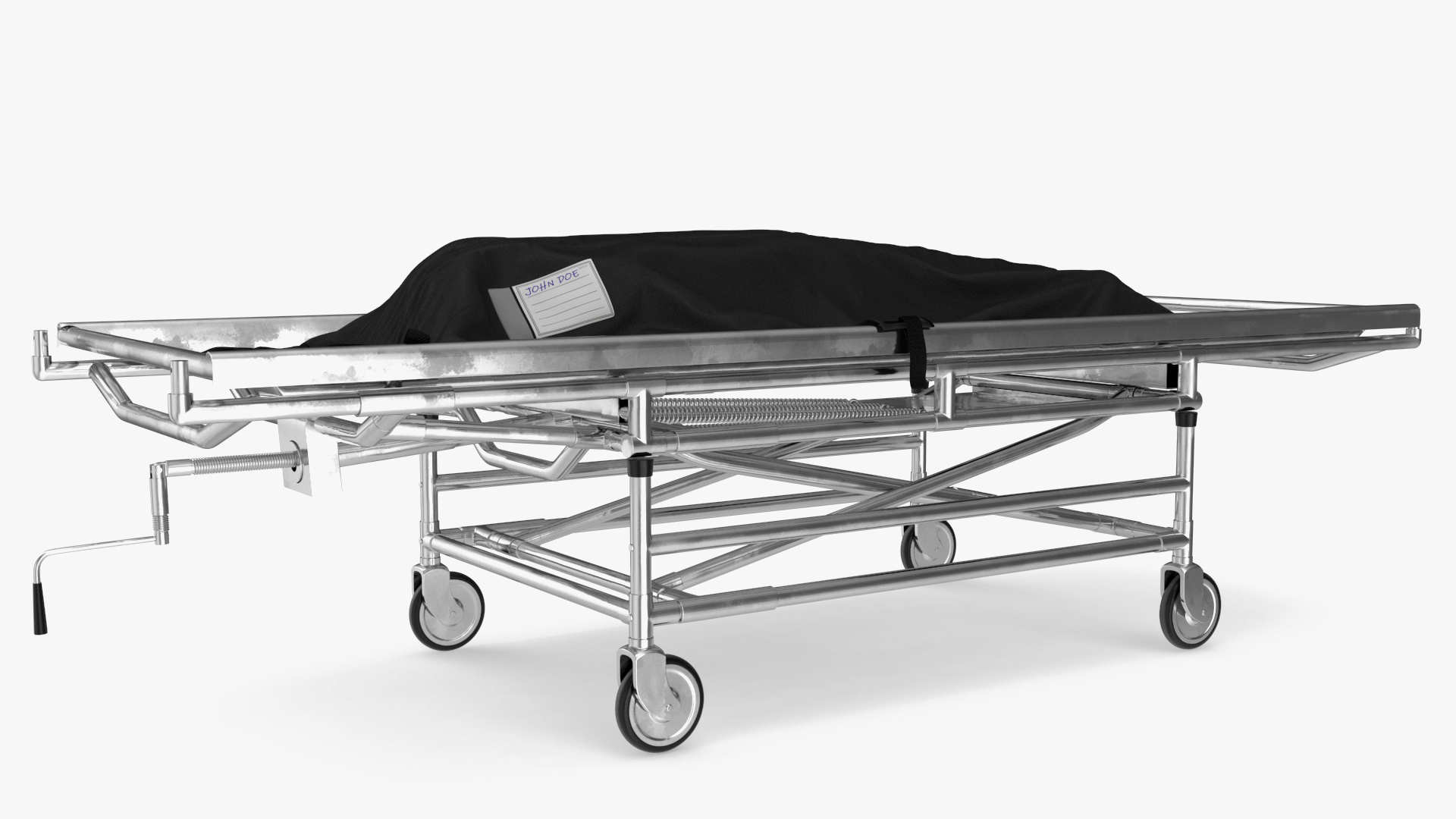 Body Bag on a Hospital Gurney 3D model