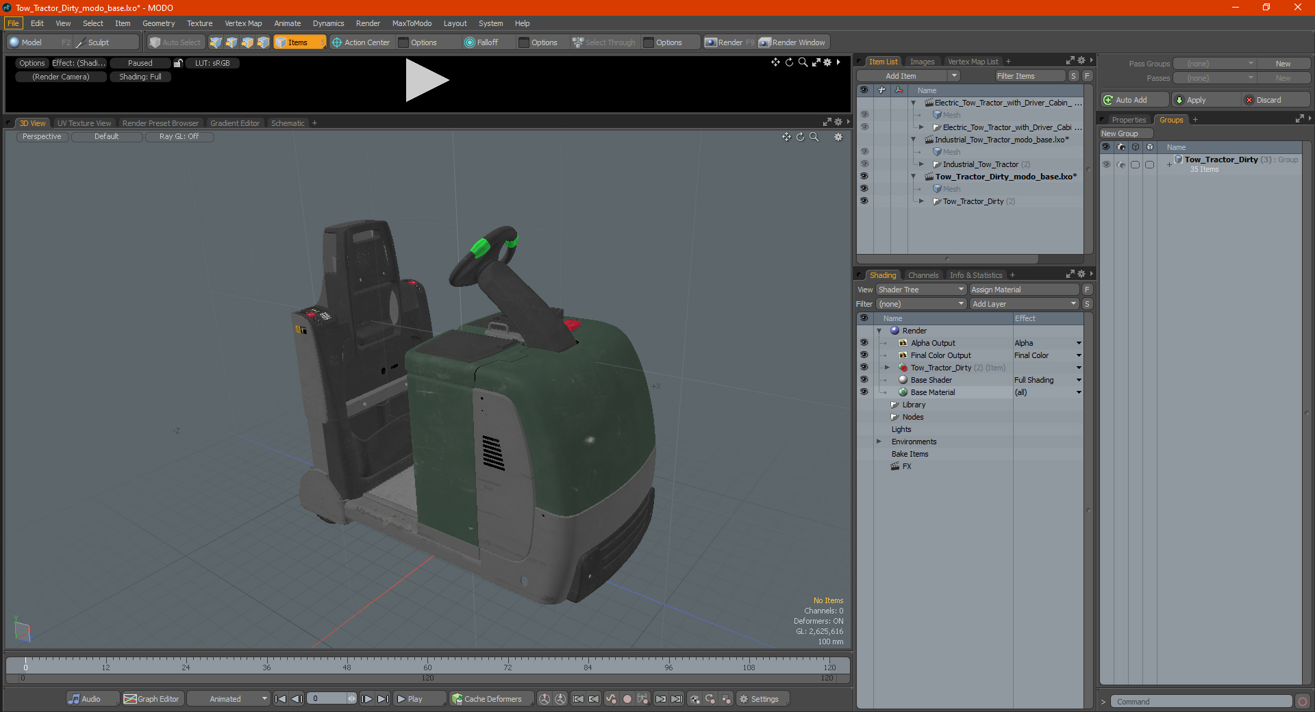 Tow Tractor Dirty 3D