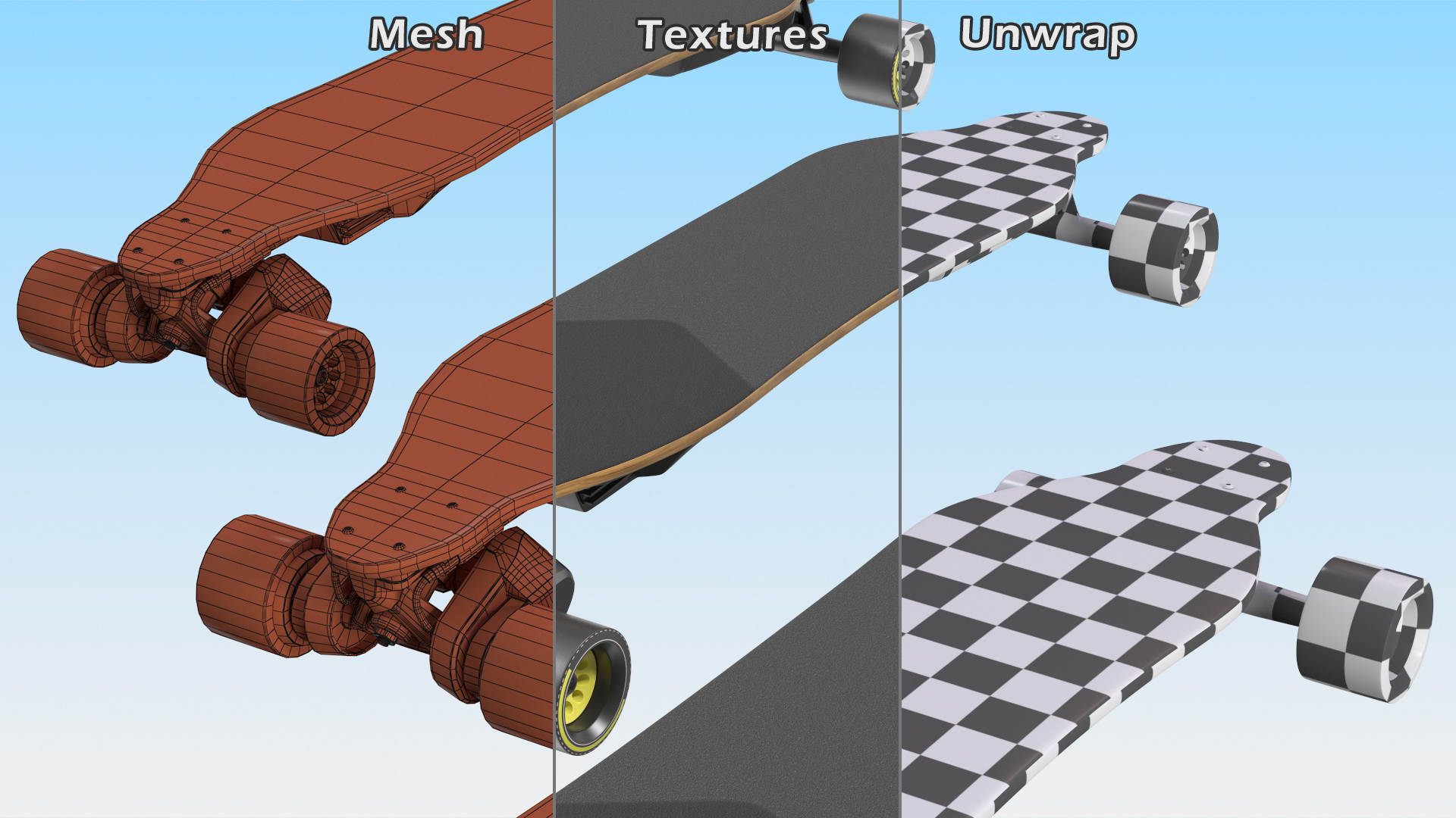 3D Electric Skateboard with Belt Drive Motor