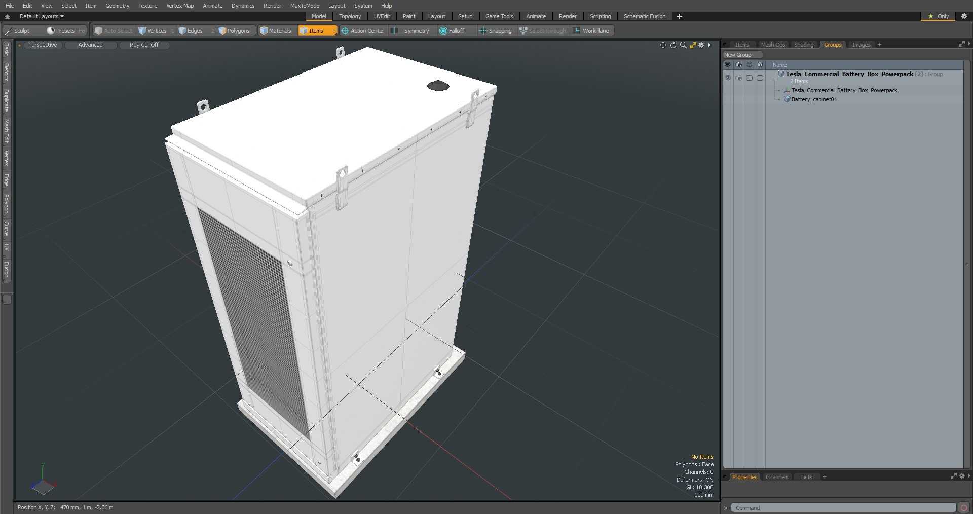 3D Tesla Commercial Battery Box Powerpack model