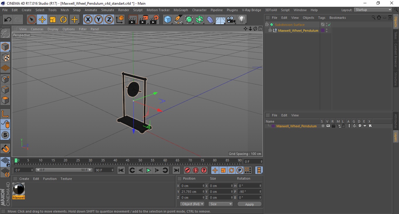 Maxwell Wheel Pendulum 3D