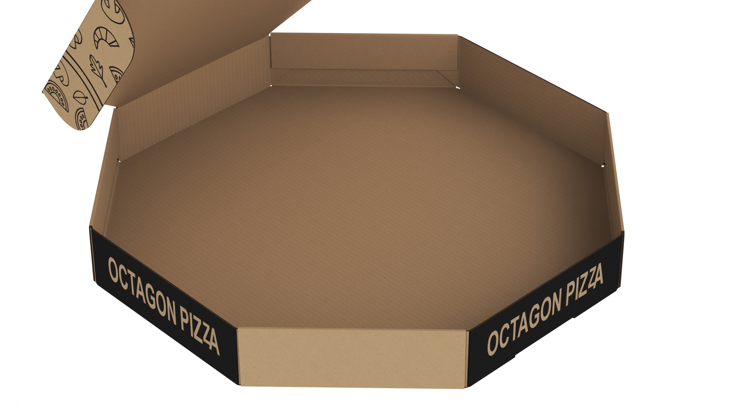 3D Craft Paper Octagonal Pizza Box