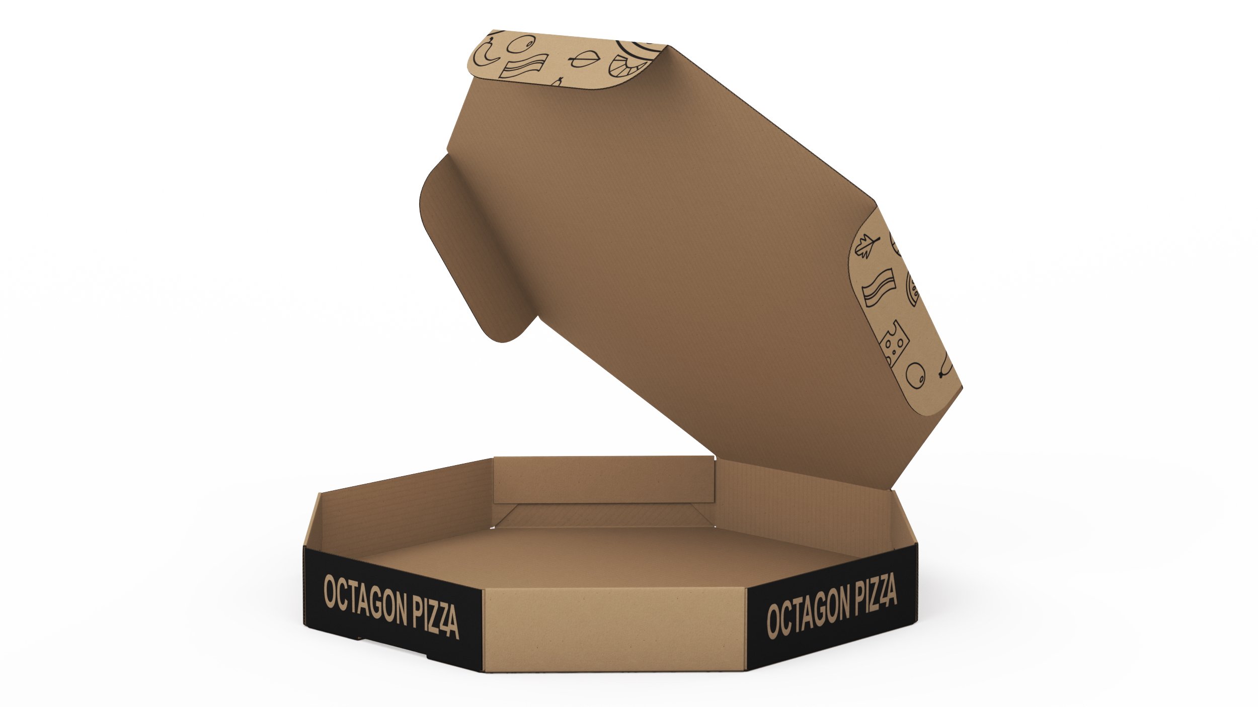 3D Craft Paper Octagonal Pizza Box