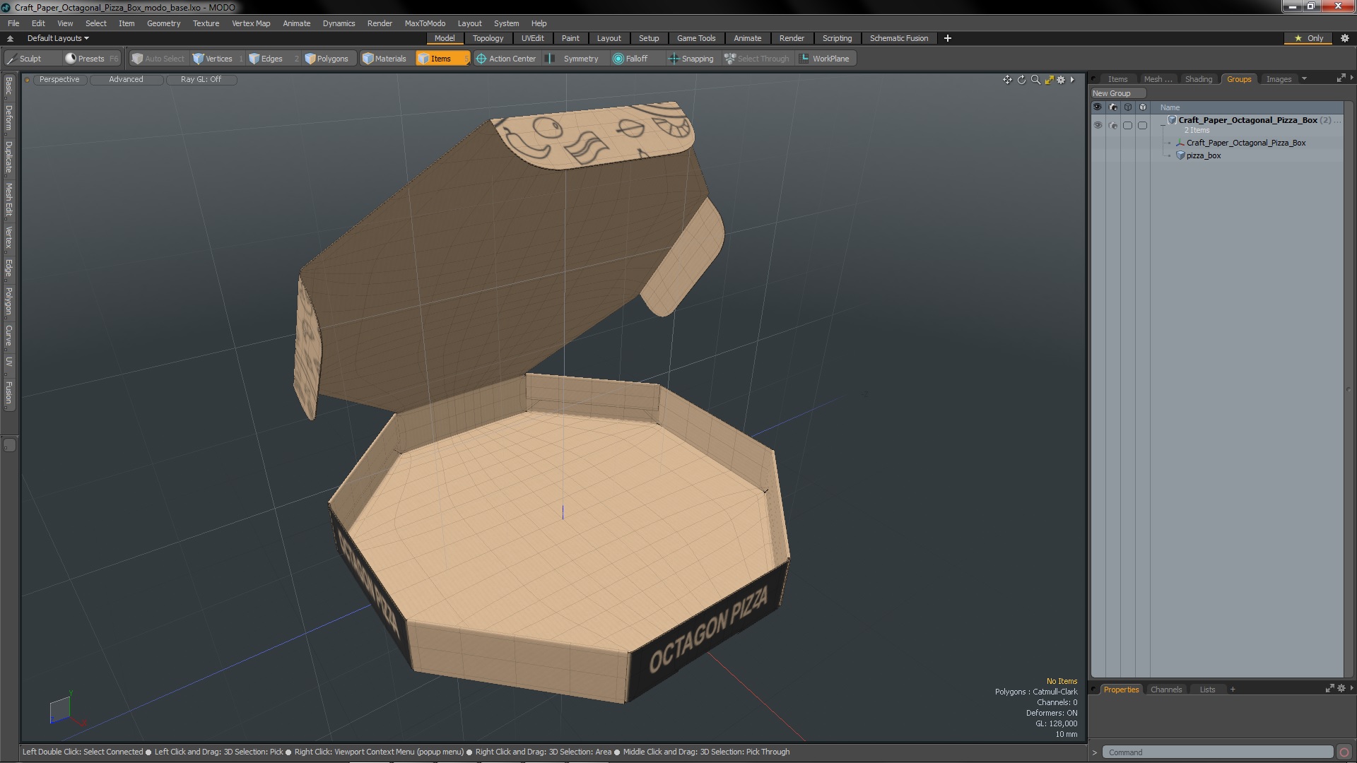 3D Craft Paper Octagonal Pizza Box