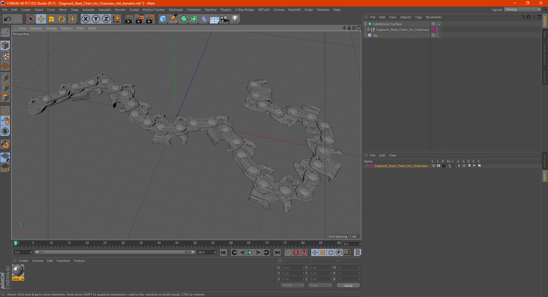 Segment Steel Chain for Chainsaw 3D