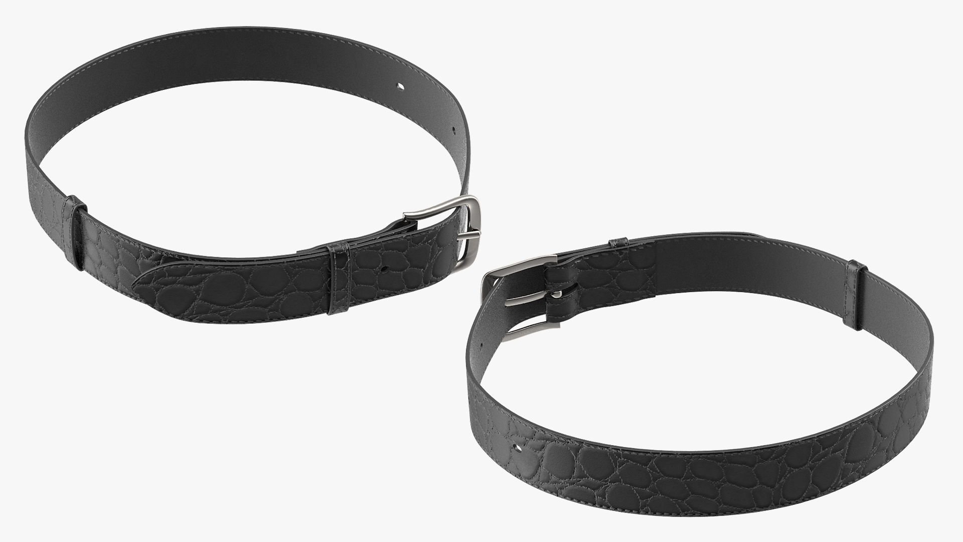 3D Black Crocodile Belt for Men model