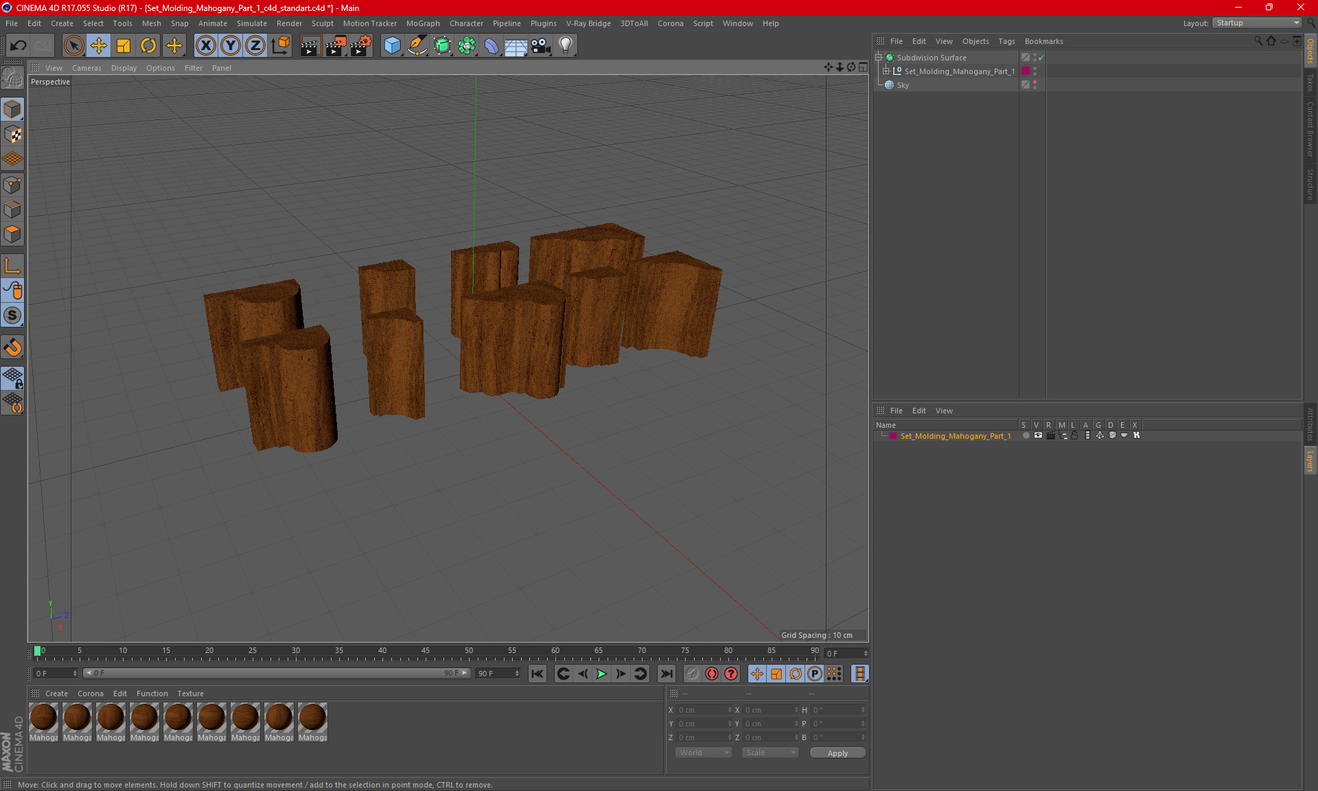 Set Molding Mahogany Part 1 3D