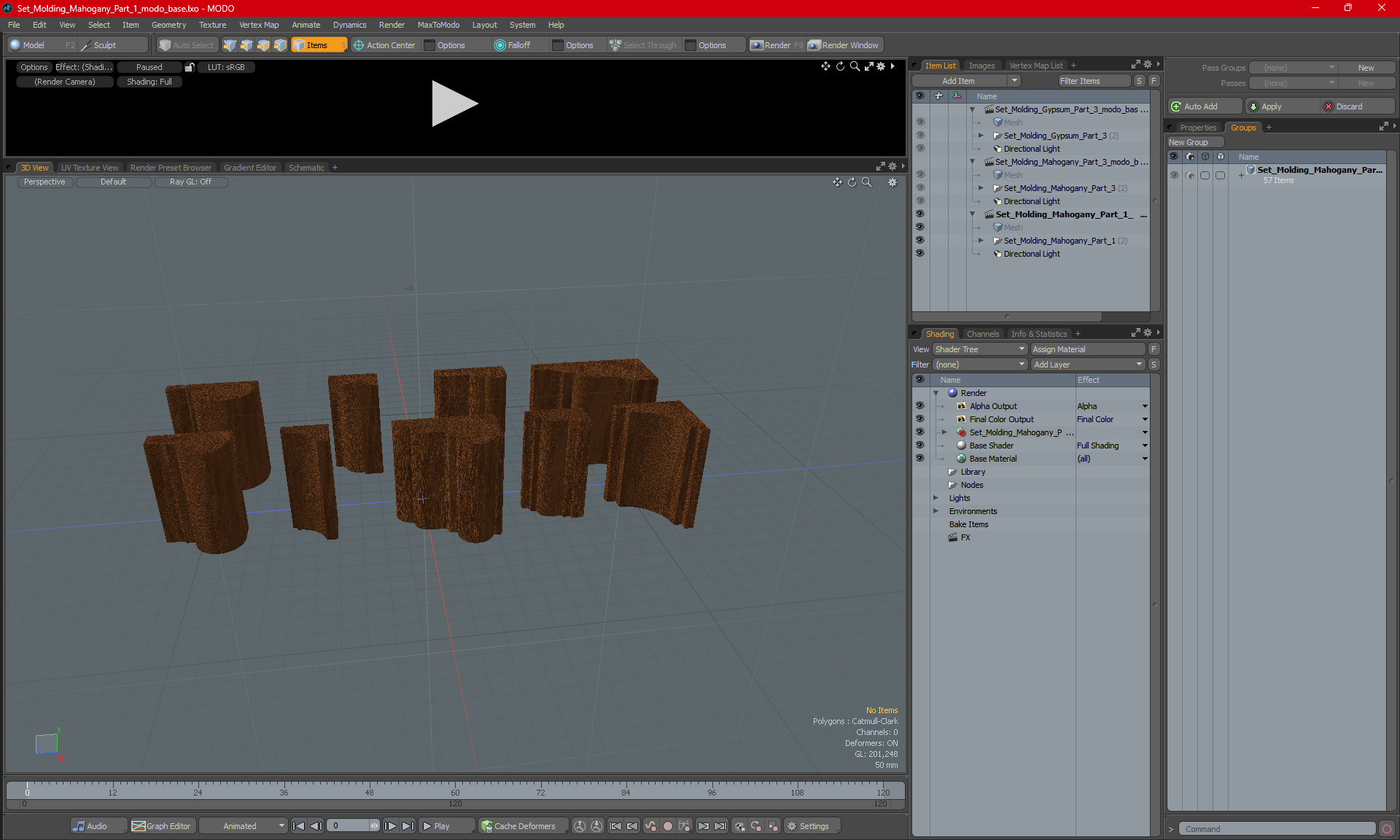 Set Molding Mahogany Part 1 3D