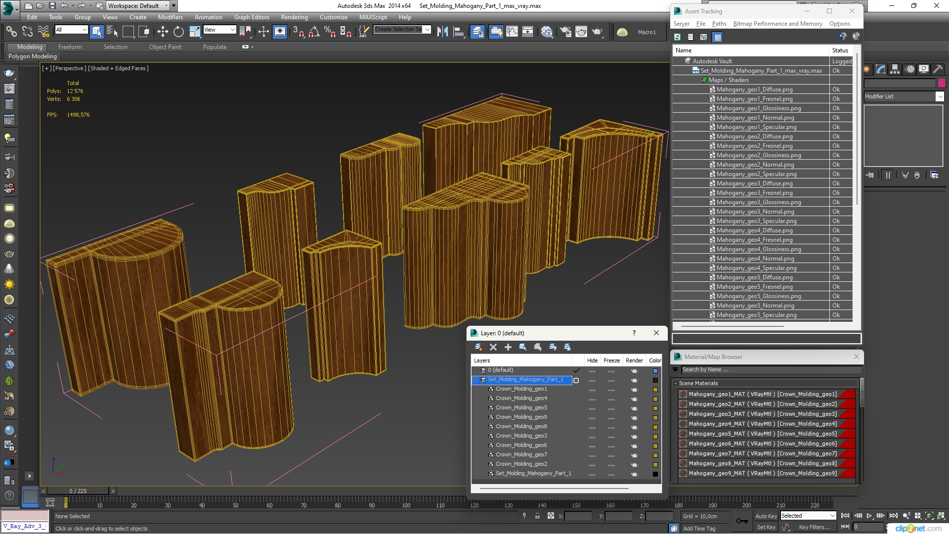 Set Molding Mahogany Part 1 3D