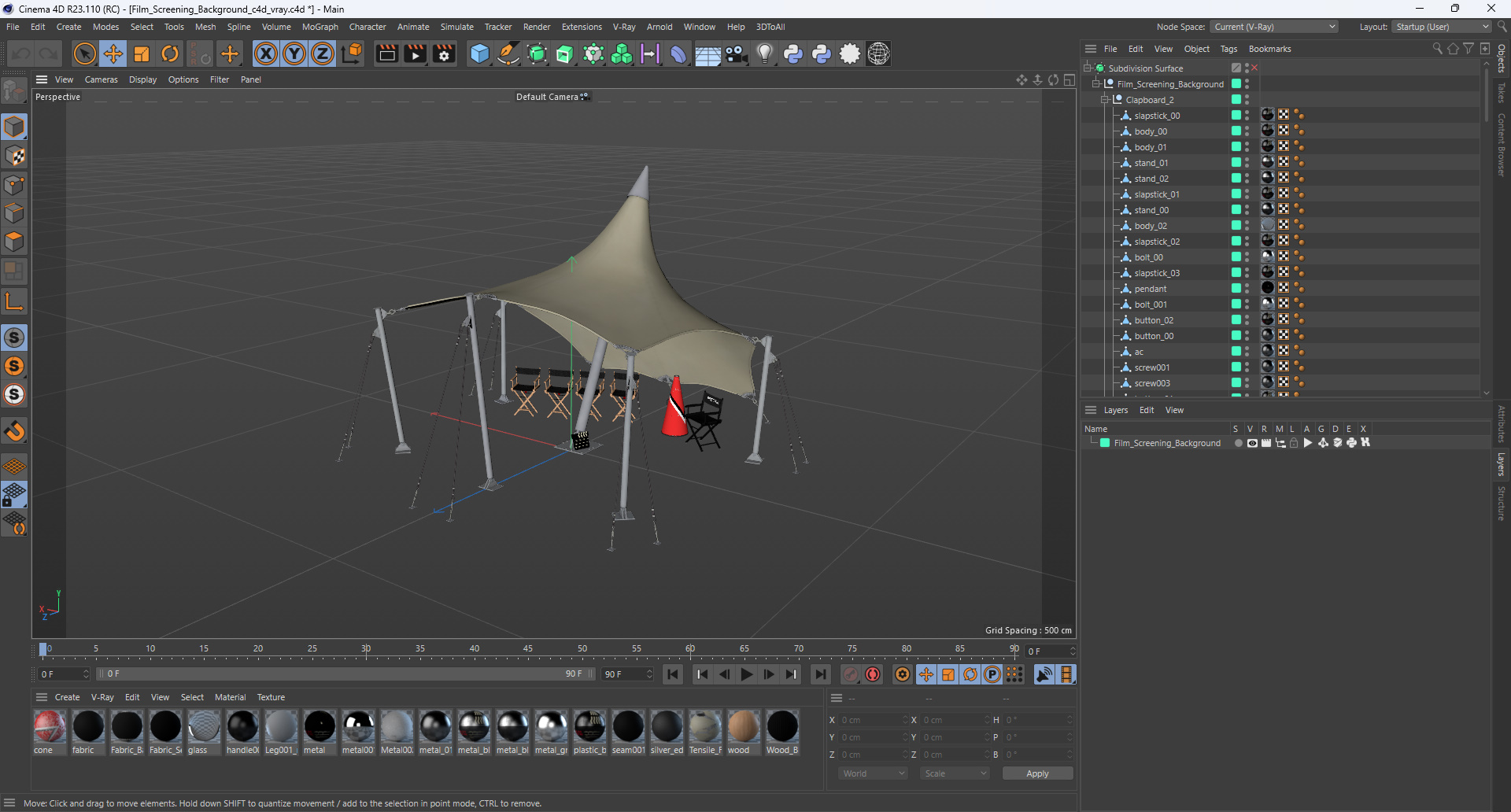 3D model Film Screening Background