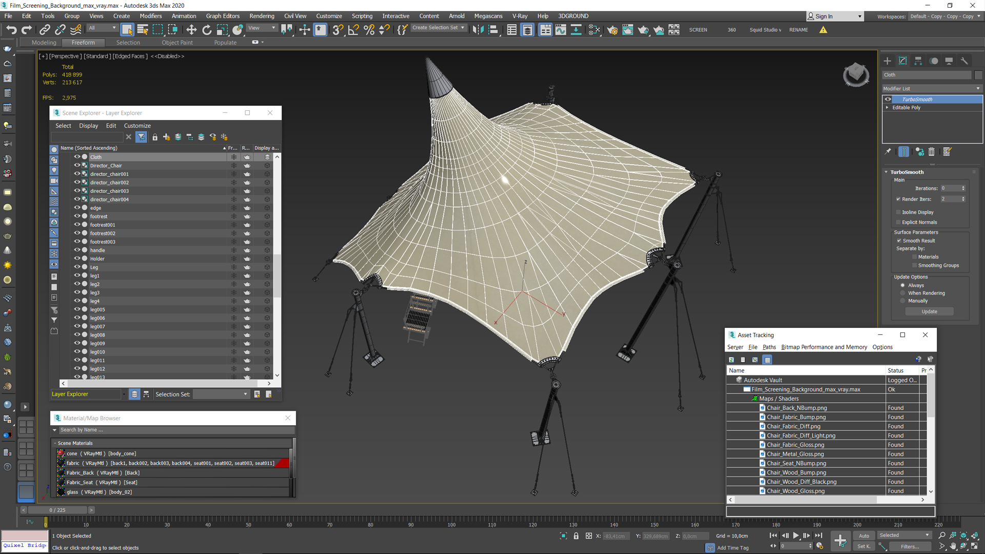 3D model Film Screening Background