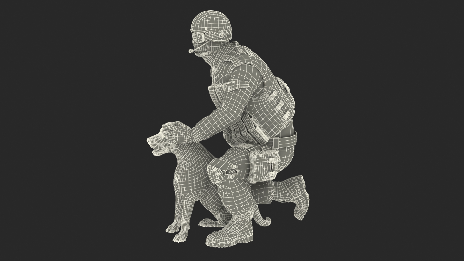 3D Police K9 Patrol with Taser Baton model